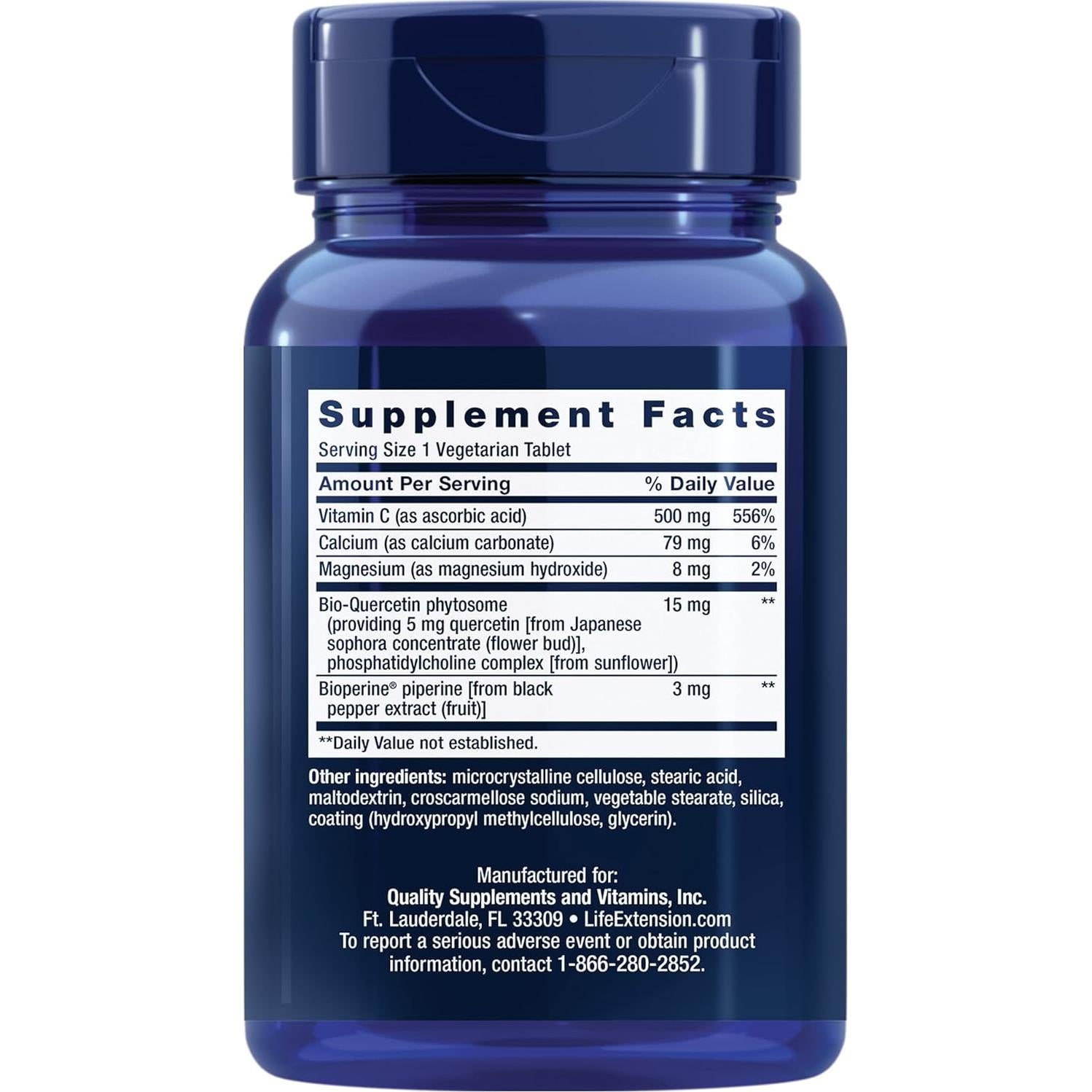 Life Extension Fast-C® y Bio-Quercetina® 60 Tabletas Vegetarianas