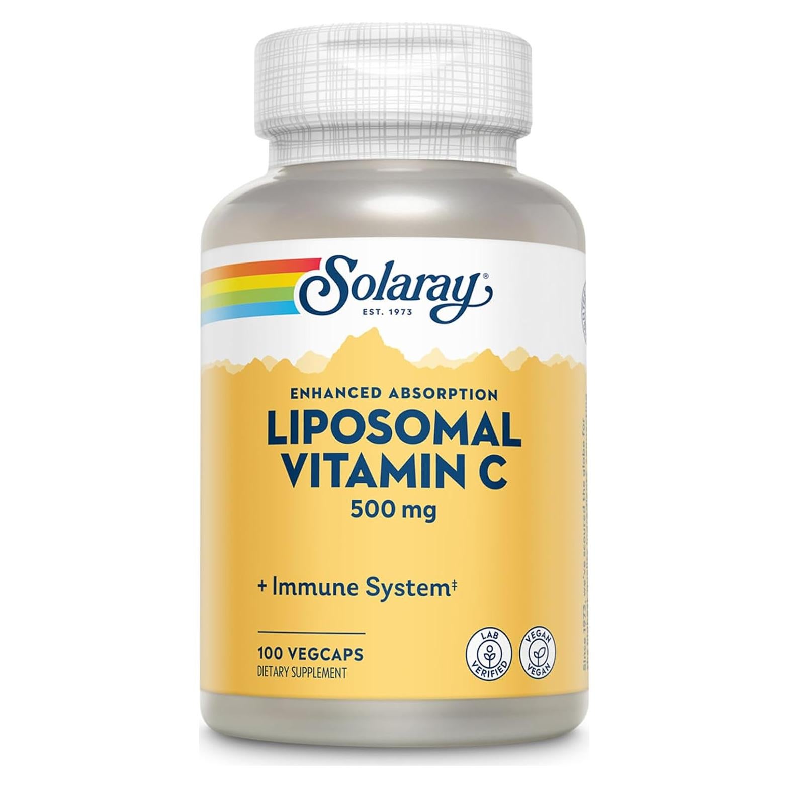 Vitamina C Liposomal Solaray 500mg - Antioxidante Vegano 100 VegCaps