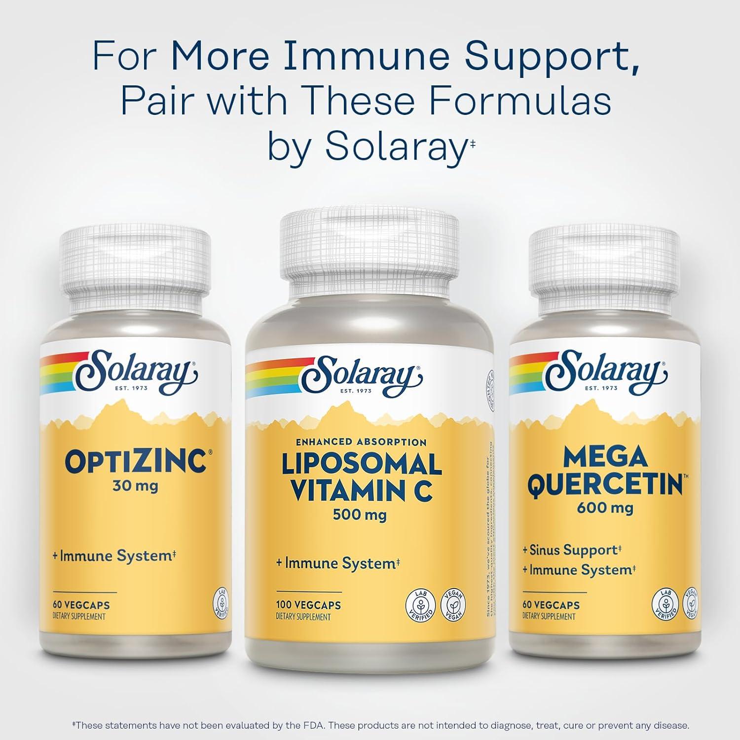 Vitamina C Liposomal Solaray 500mg - Antioxidante Vegano 100 VegCaps