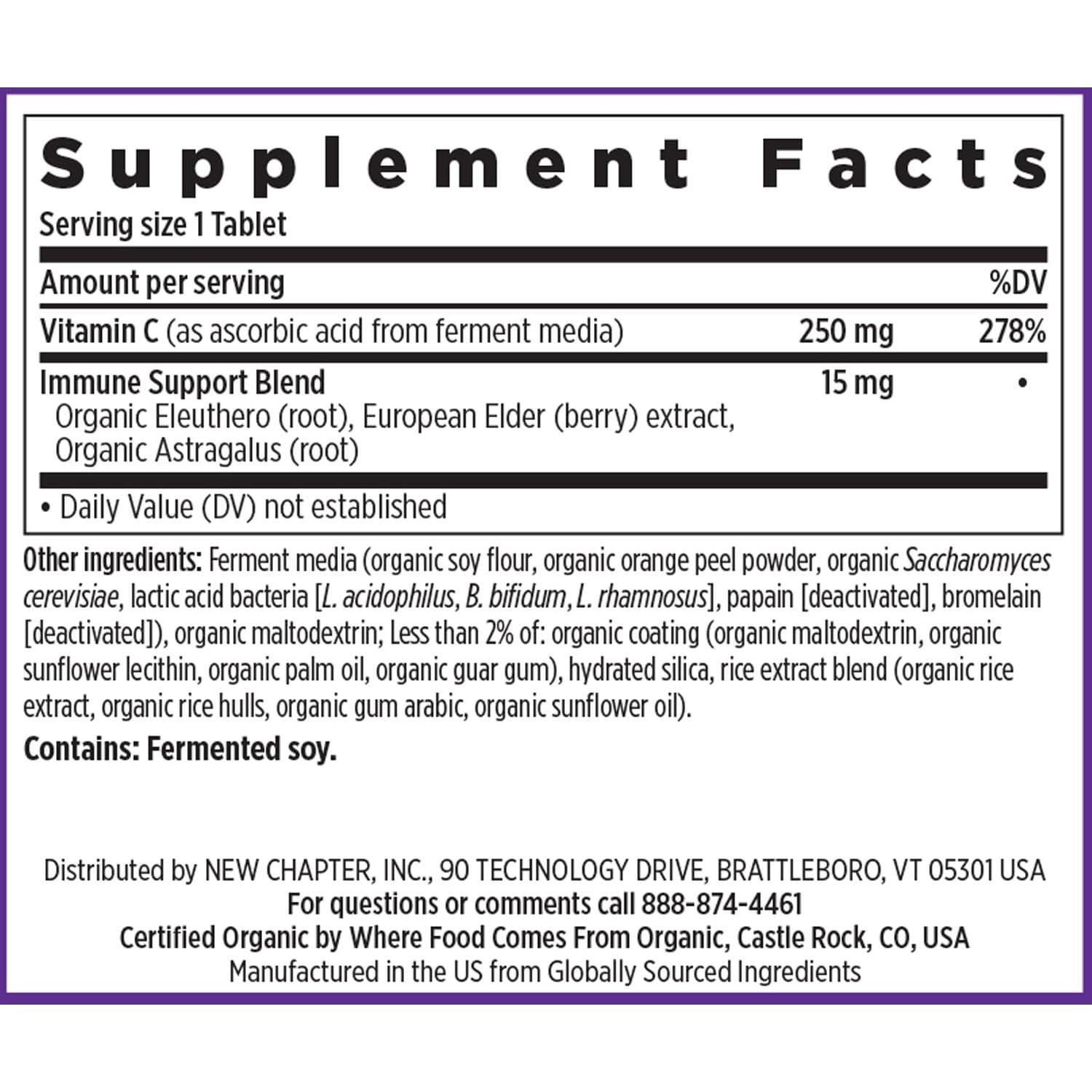 Vitamina C Fermentada Nueva Capítulo 60 Tabletas Inmunidad