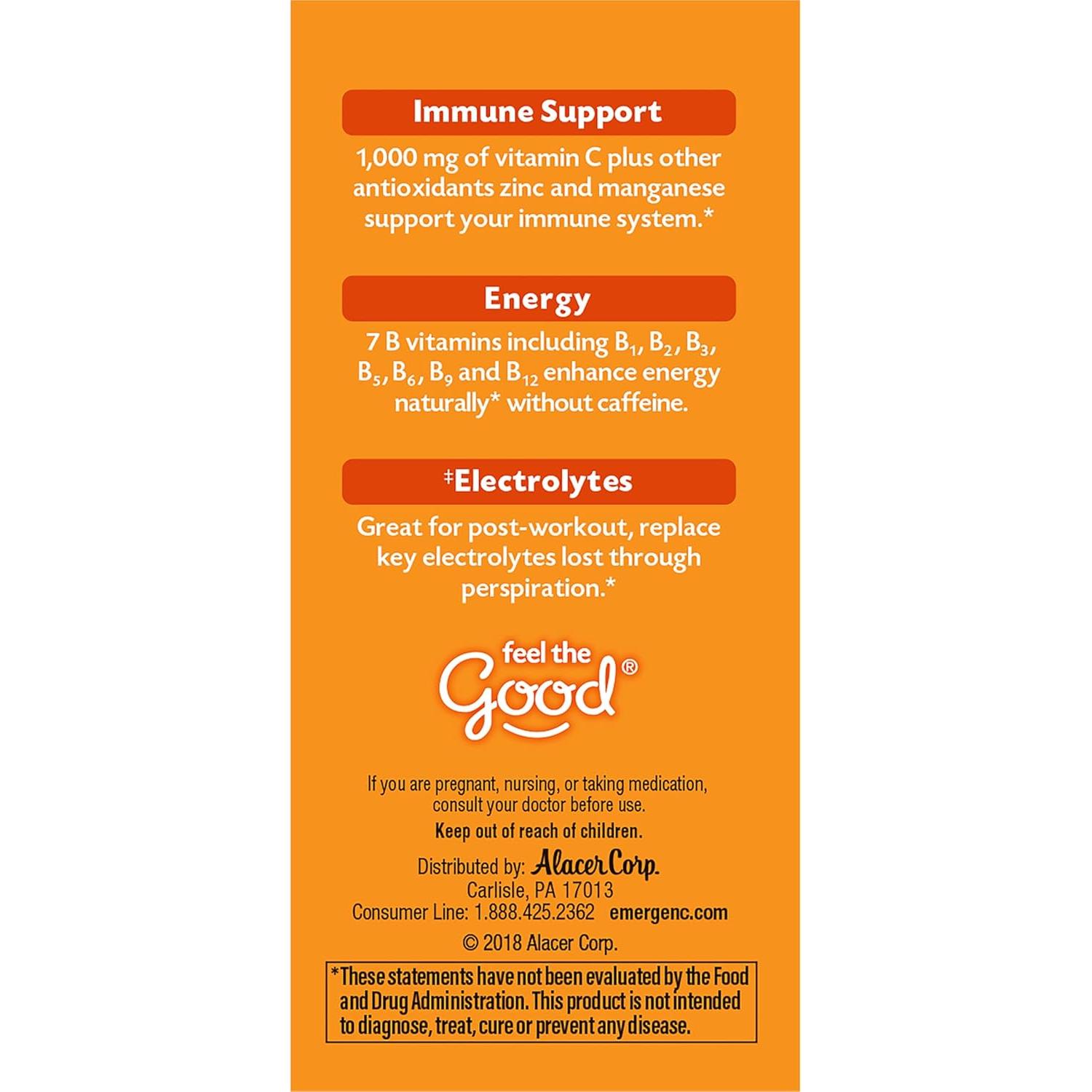 Emergen-C Polvo de Vitamina C 1000mg Sabor Naranja 90.72g