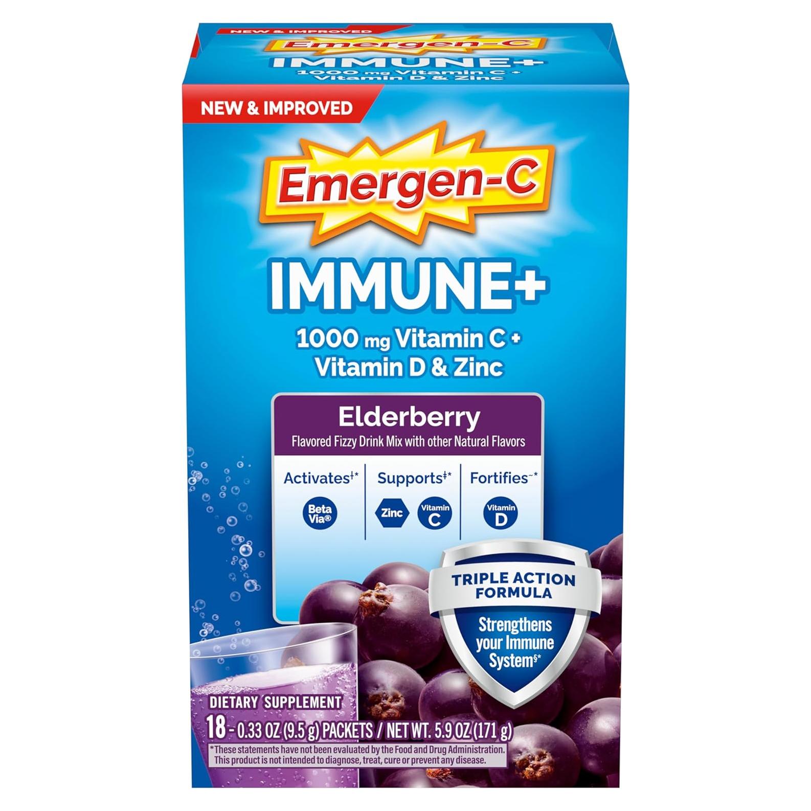 Emergen-C Inmunidad+ 1000mg Vitamina C 18 Sobres Efervescentes