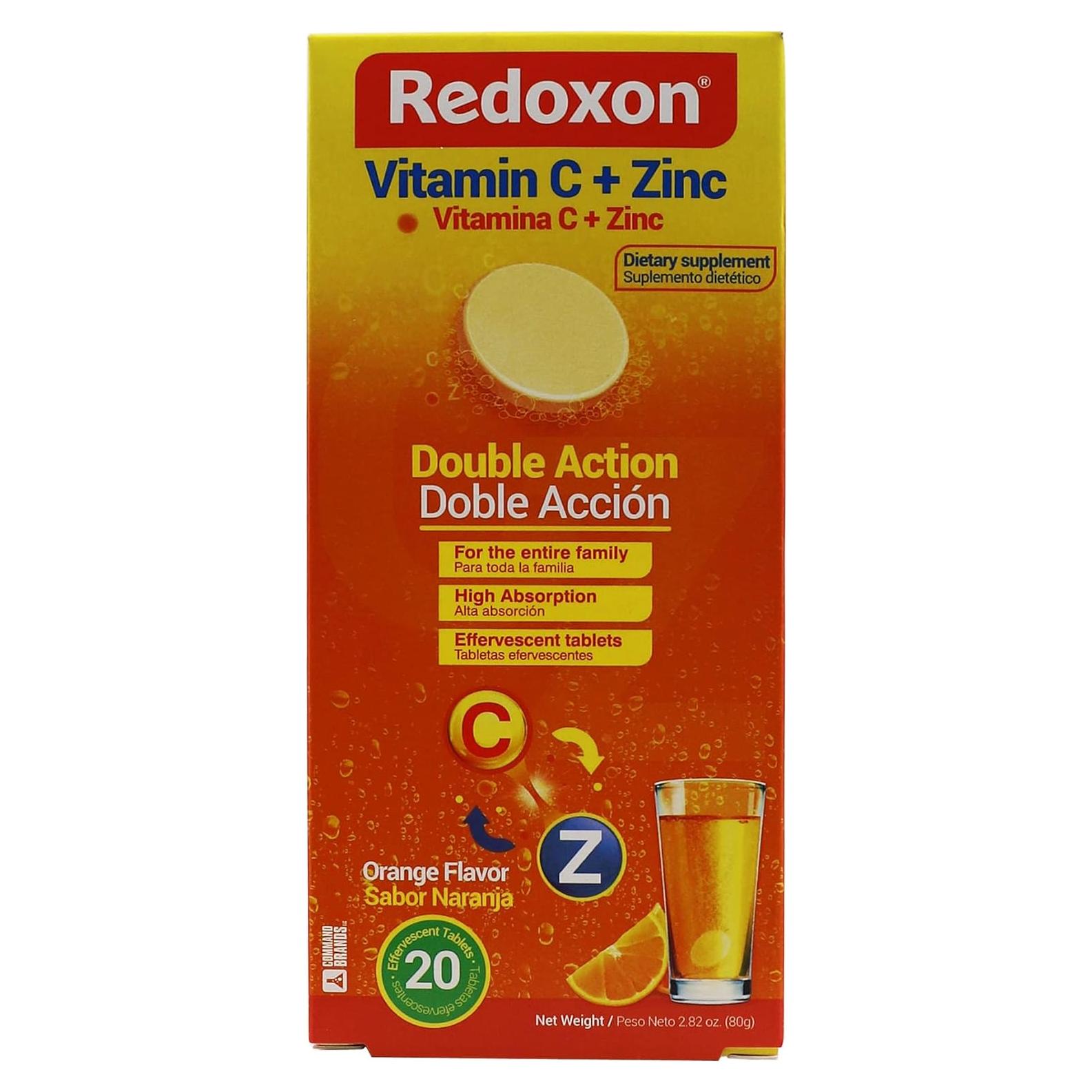 Redoxon Vitamina C + Zinc Efervescente 20 Tabletas 80g