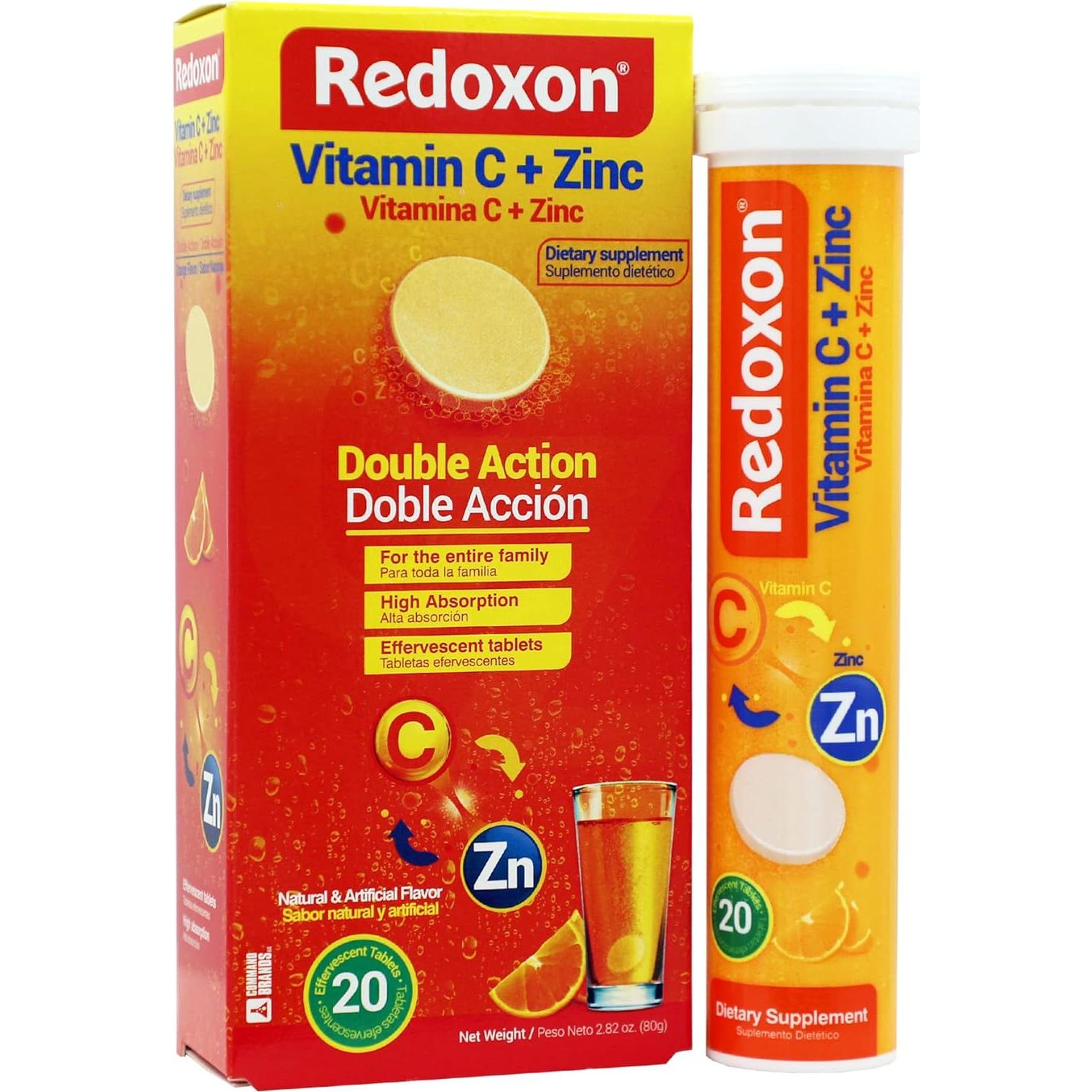 Redoxon Vitamina C + Zinc Efervescente 20 Tabletas 80g