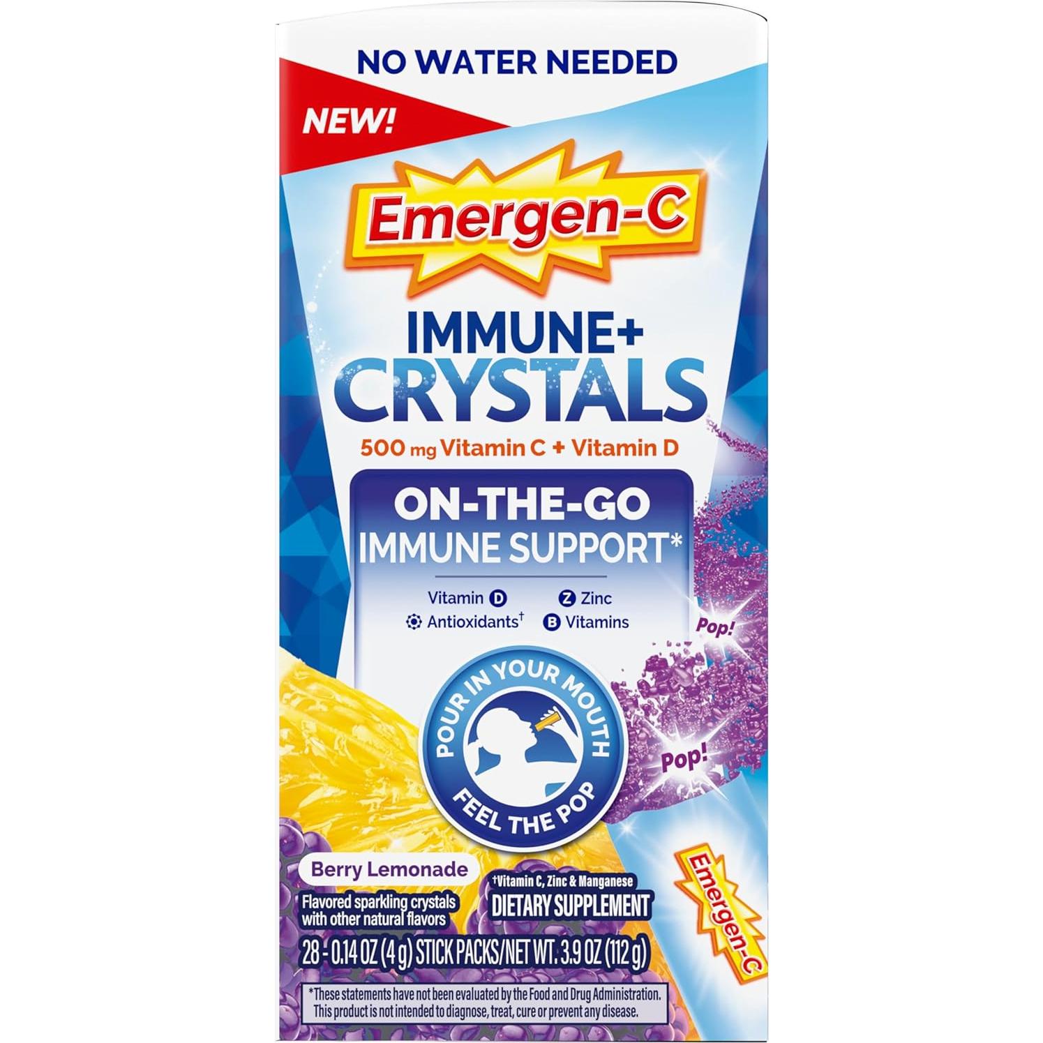 Emergen-C Inmunidad Plus Cristales 28 Stick Limonada de Baya