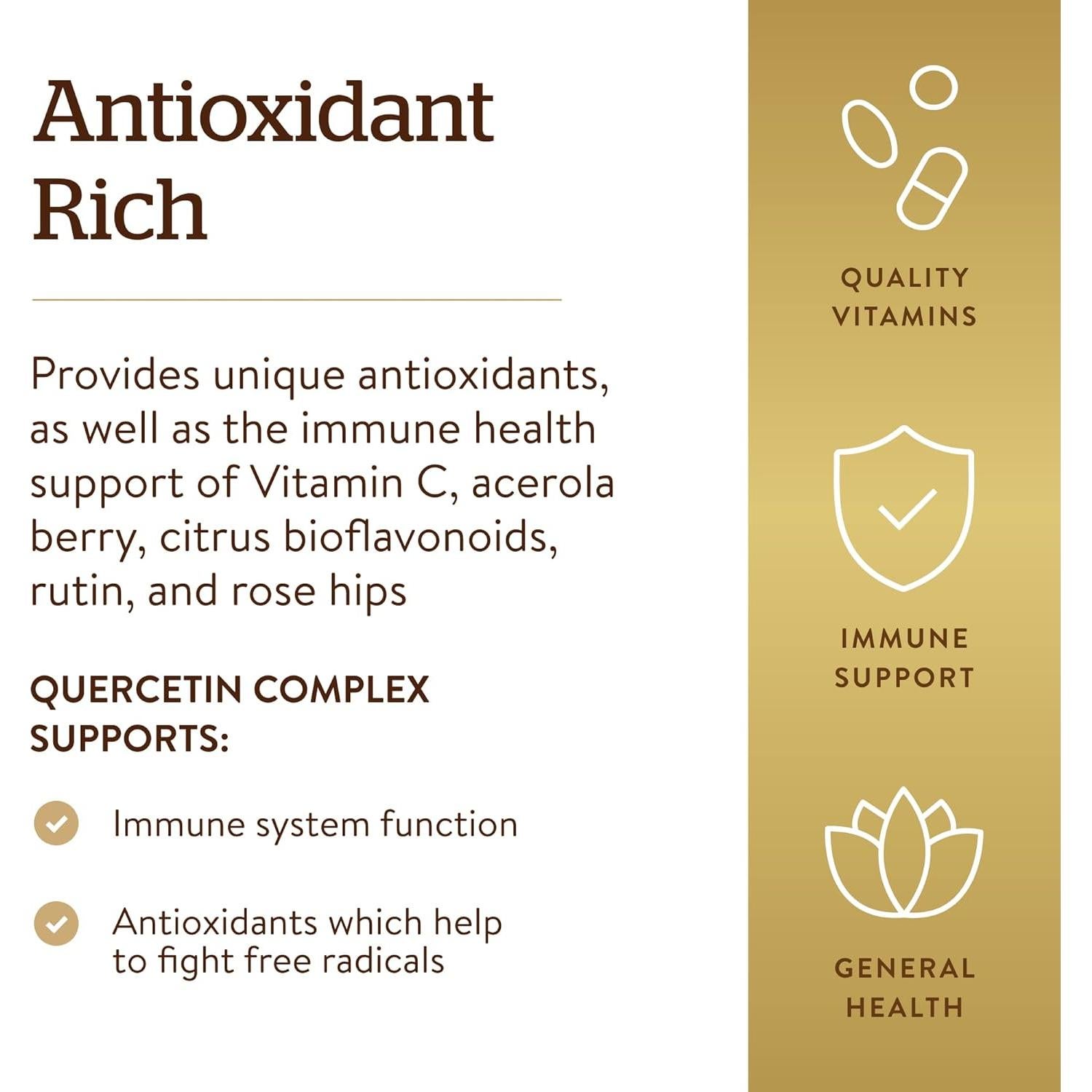 Solgar Quercetina con Ester-C 100 Cápsulas Vegetales Antioxidante