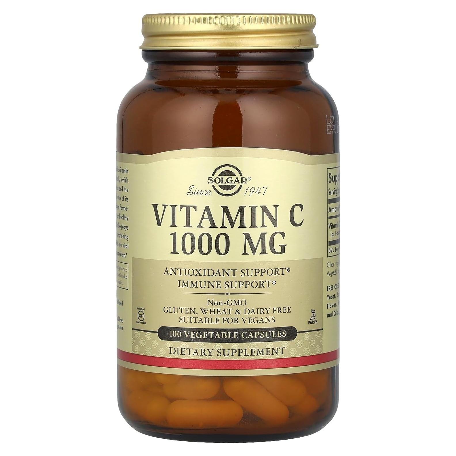 Vitamina C Solgar 1000 mg 100 Cápsulas Vegetales