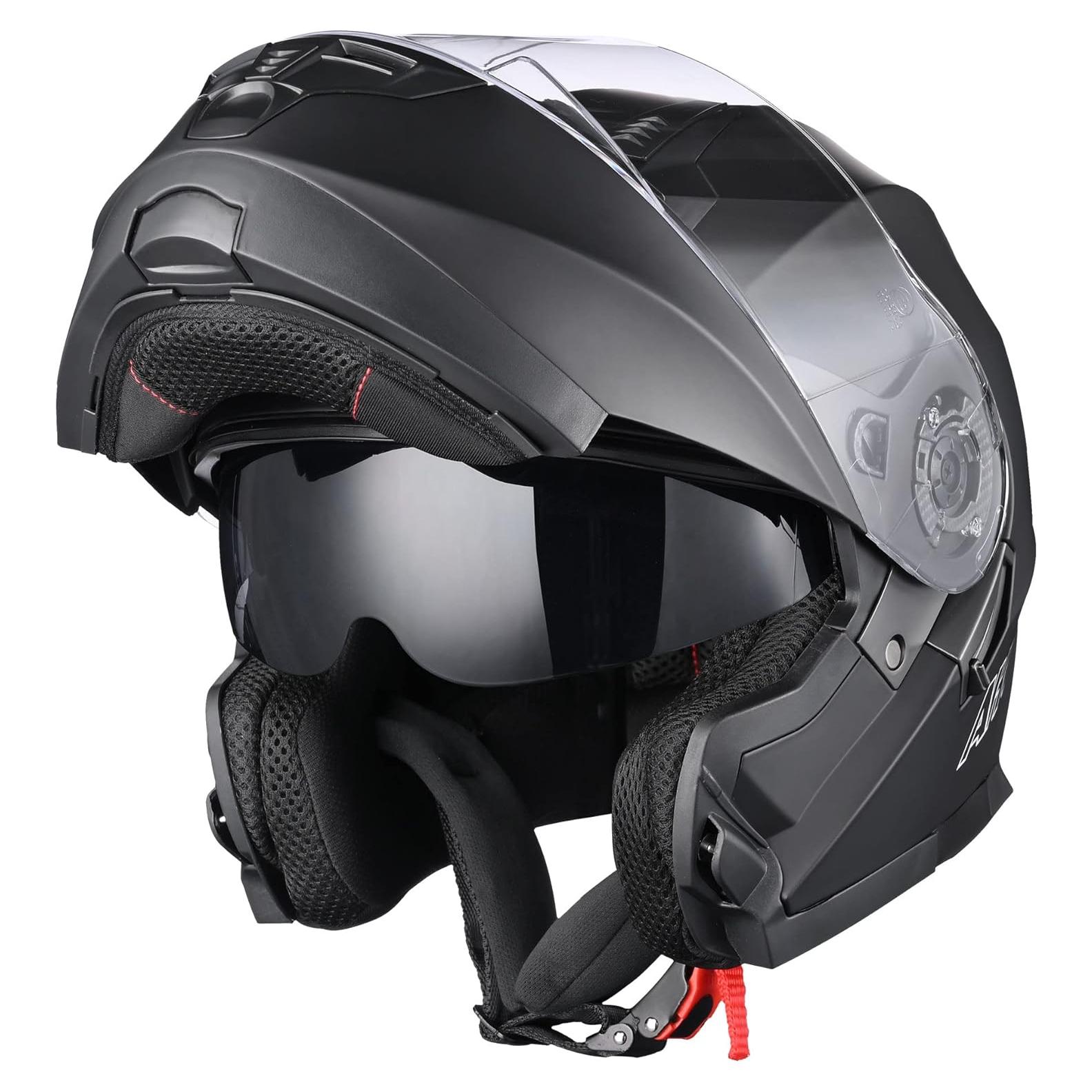 Casco Modular AHR RUN-M1 Azul - Doble Visor y Abatible