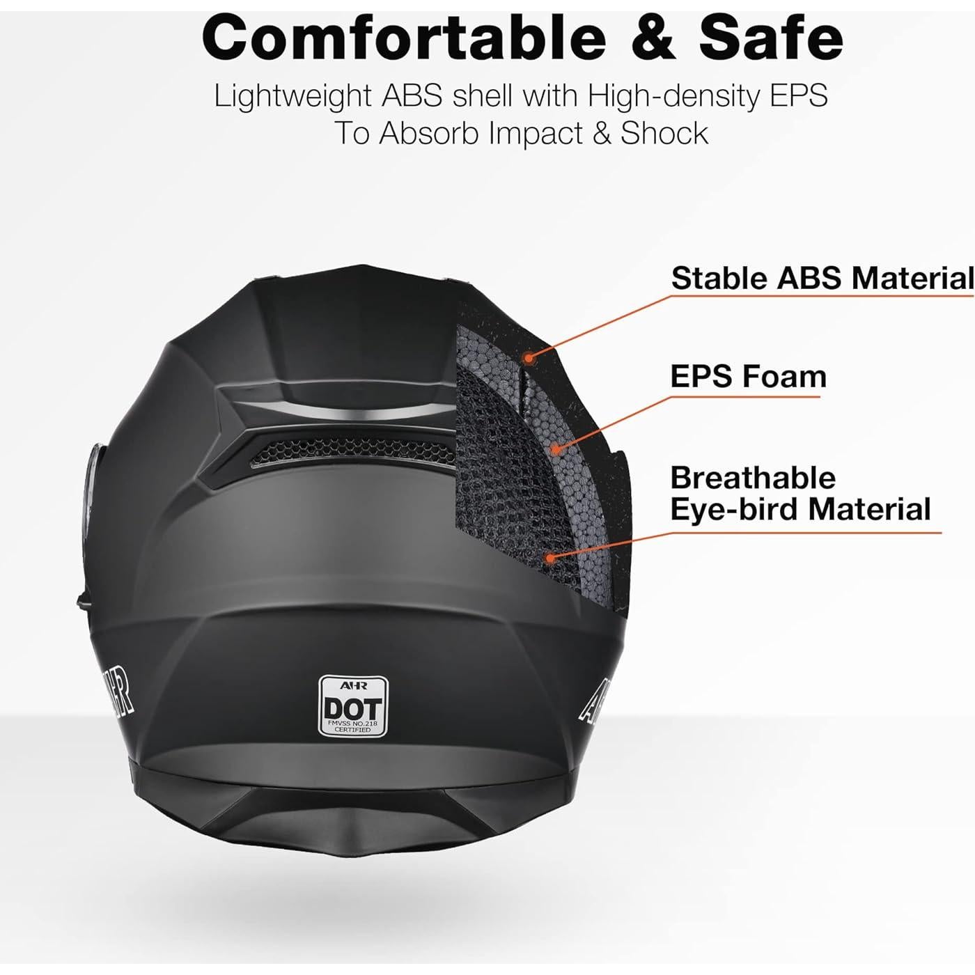 Casco Modular AHR RUN-M1 Azul - Doble Visor y Abatible