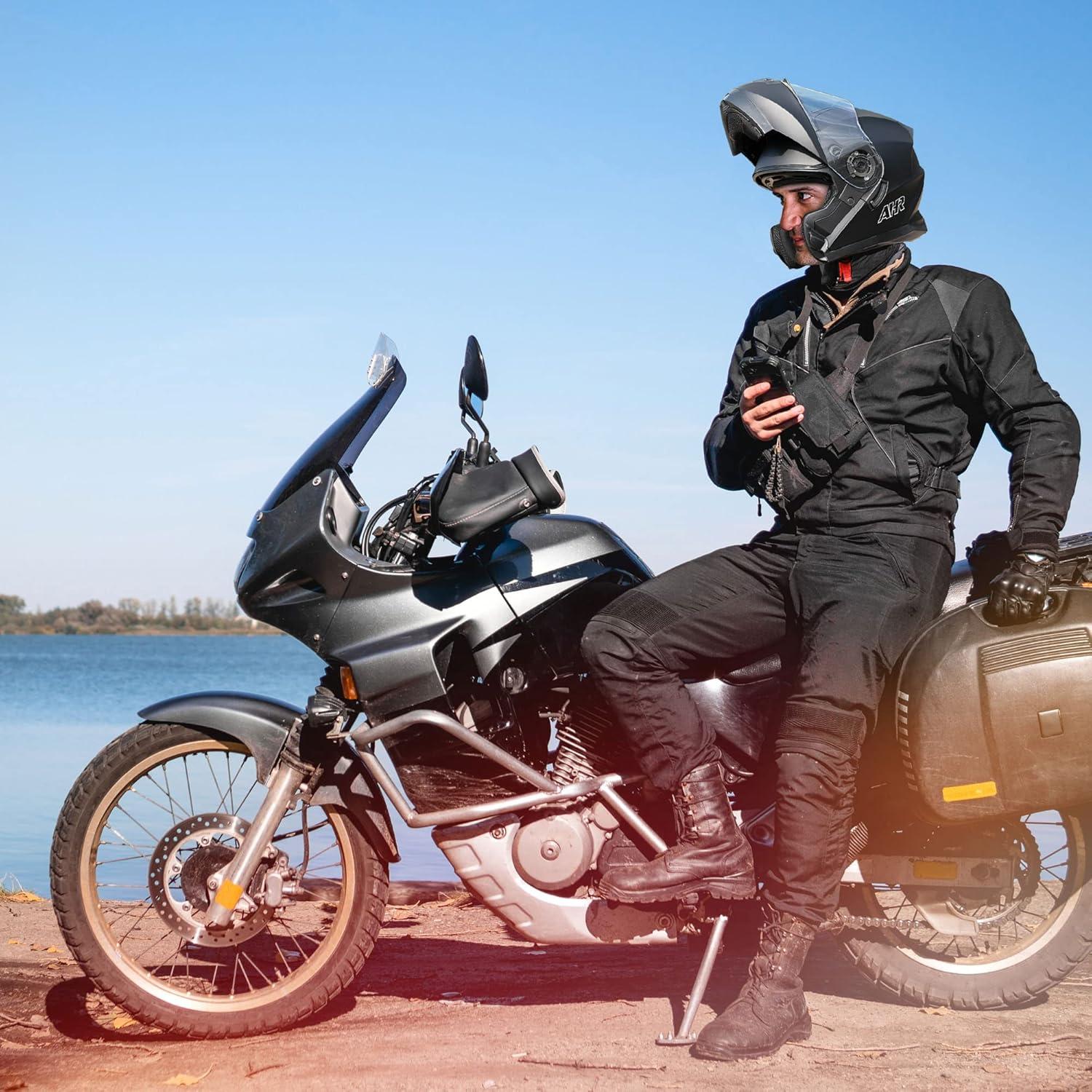 Casco Modular AHR RUN-M1 Azul - Doble Visor y Abatible