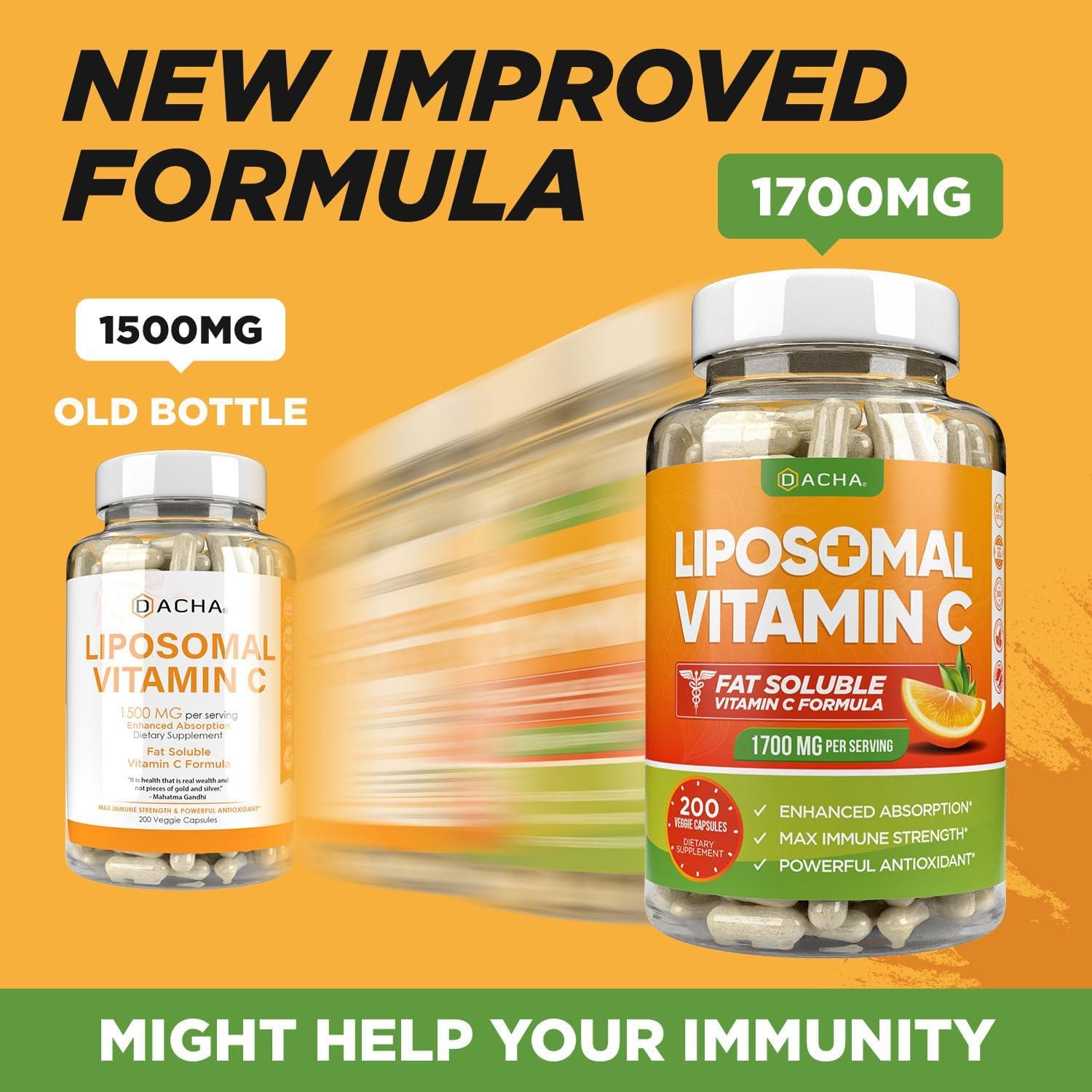 Vitamina C Liposomal DACHA 1700mg - 200 Cápsulas Veganas
