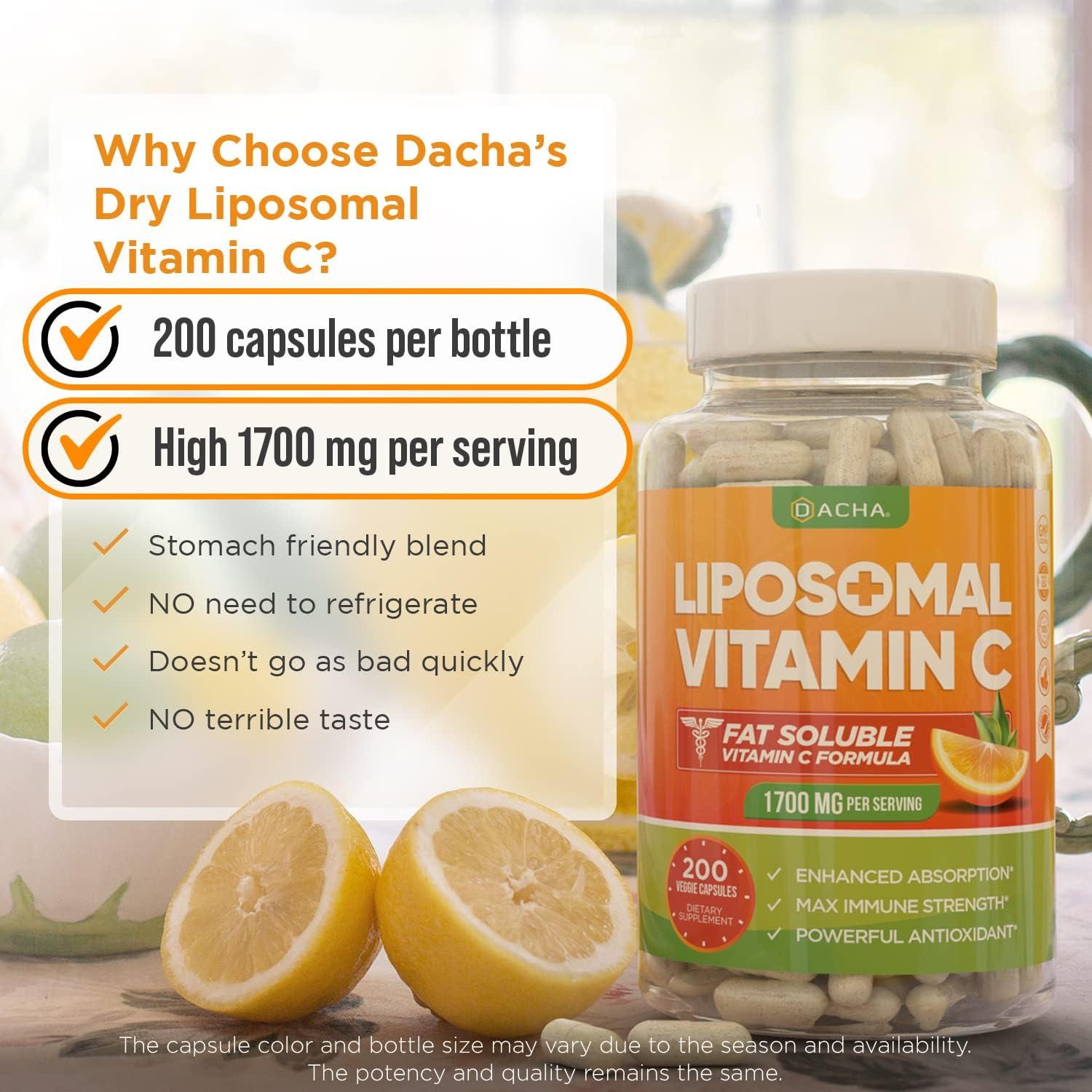 Vitamina C Liposomal DACHA 1700mg - 200 Cápsulas Veganas