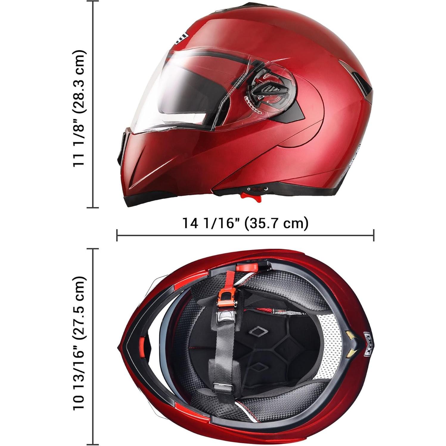 Casco Modular AHR Run-M1 Azul Doble Visera para Motocicleta