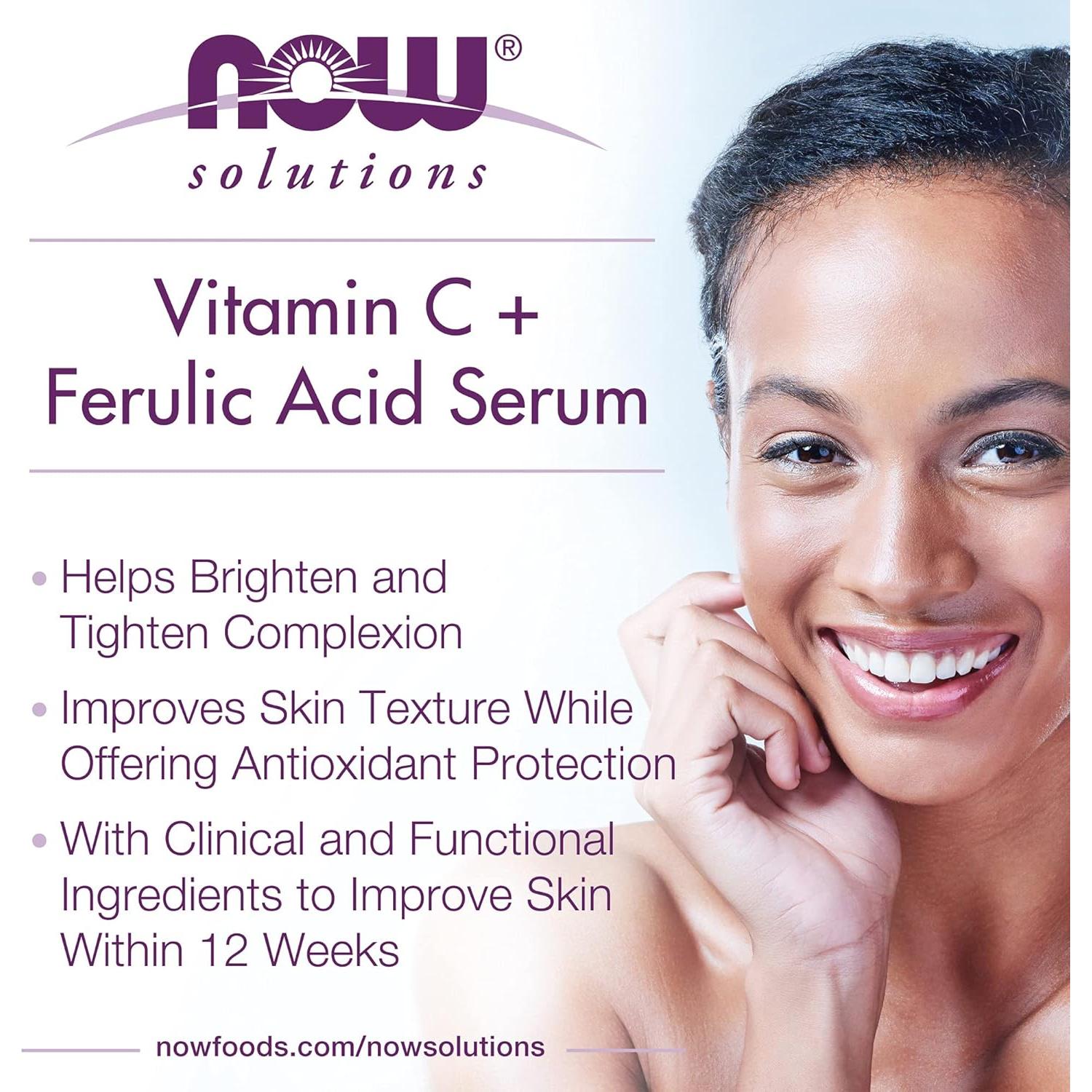 Suero de Vitamina C Plus Ácido Ferúlico NOW Foods 29.57 ml