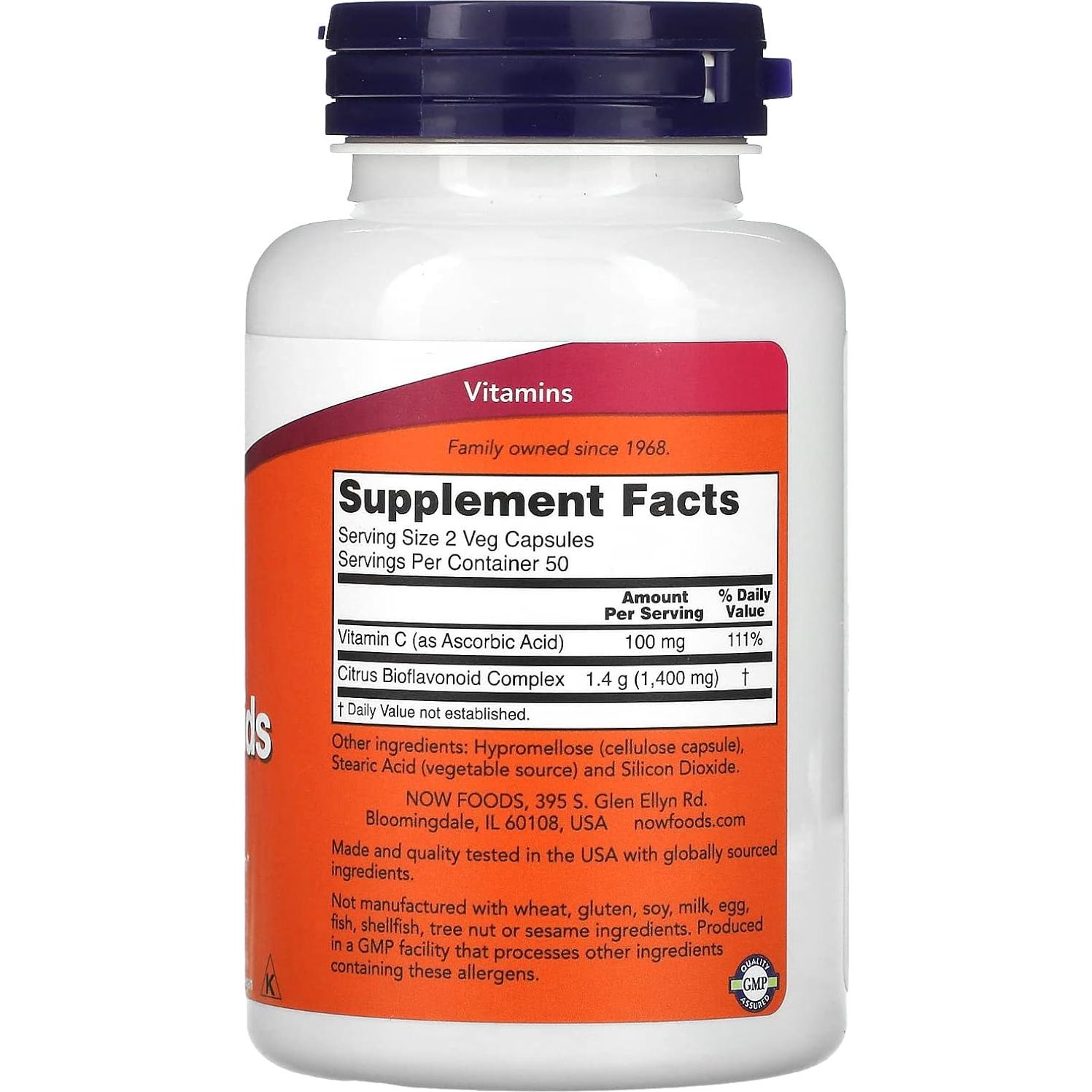 Bioflavonoides Cítricos Now Foods 100 Cápsulas 95g