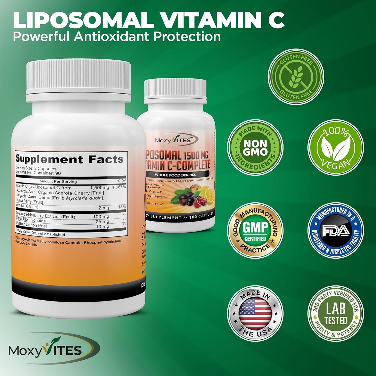 Cápsulas de Vitamina C Liposomal NutraFitz 1500mg 180 Unidades