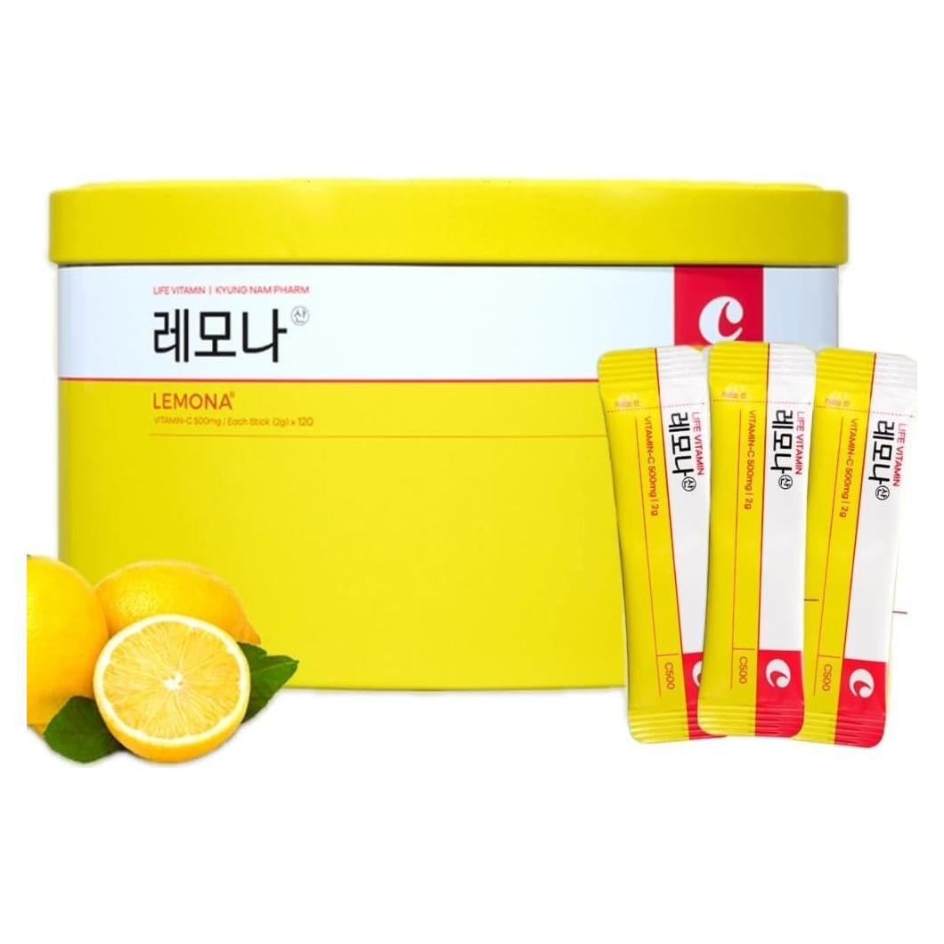 LEMONA Vitamina C 500mg en Polvo - 120 Paquetes - Energía y Inmunidad