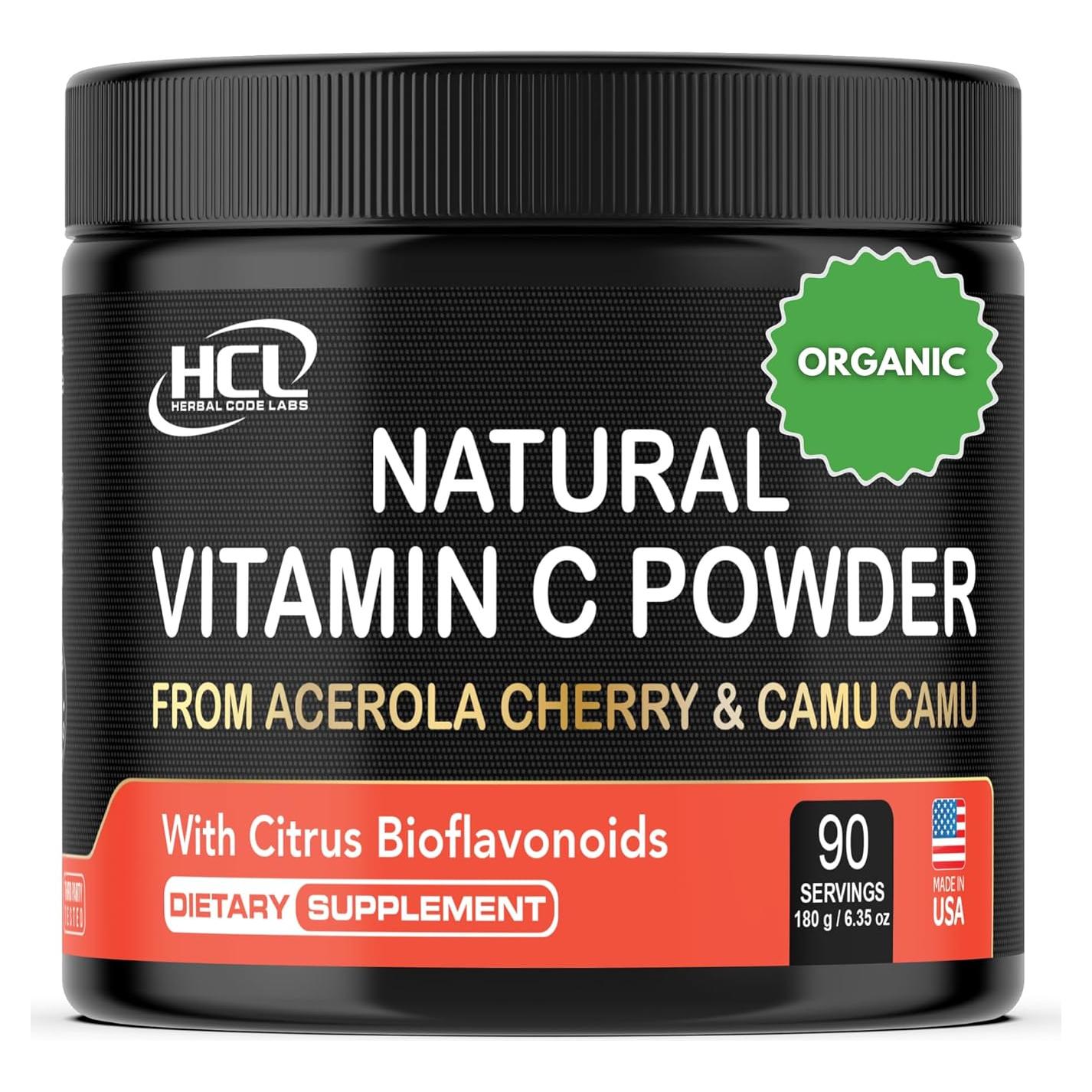 Vitamina C Natural en Polvo HCL Herbal Code 90 Porciones