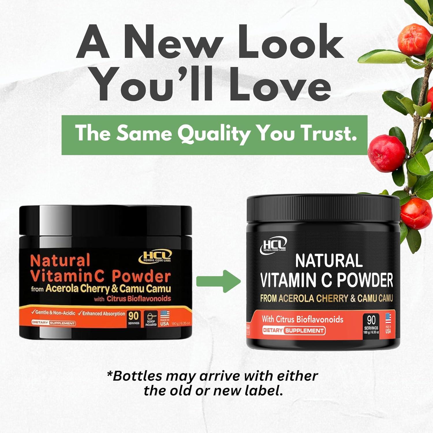 Vitamina C Natural en Polvo HCL Herbal Code 90 Porciones