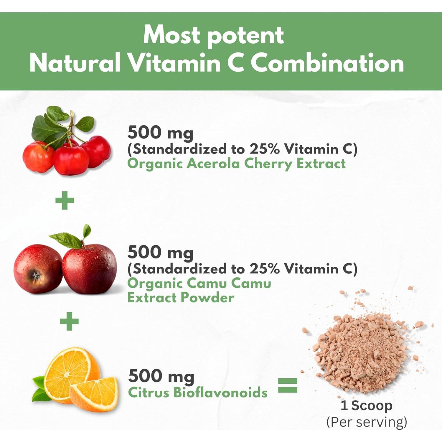 Vitamina C Natural en Polvo HCL Herbal Code 90 Porciones