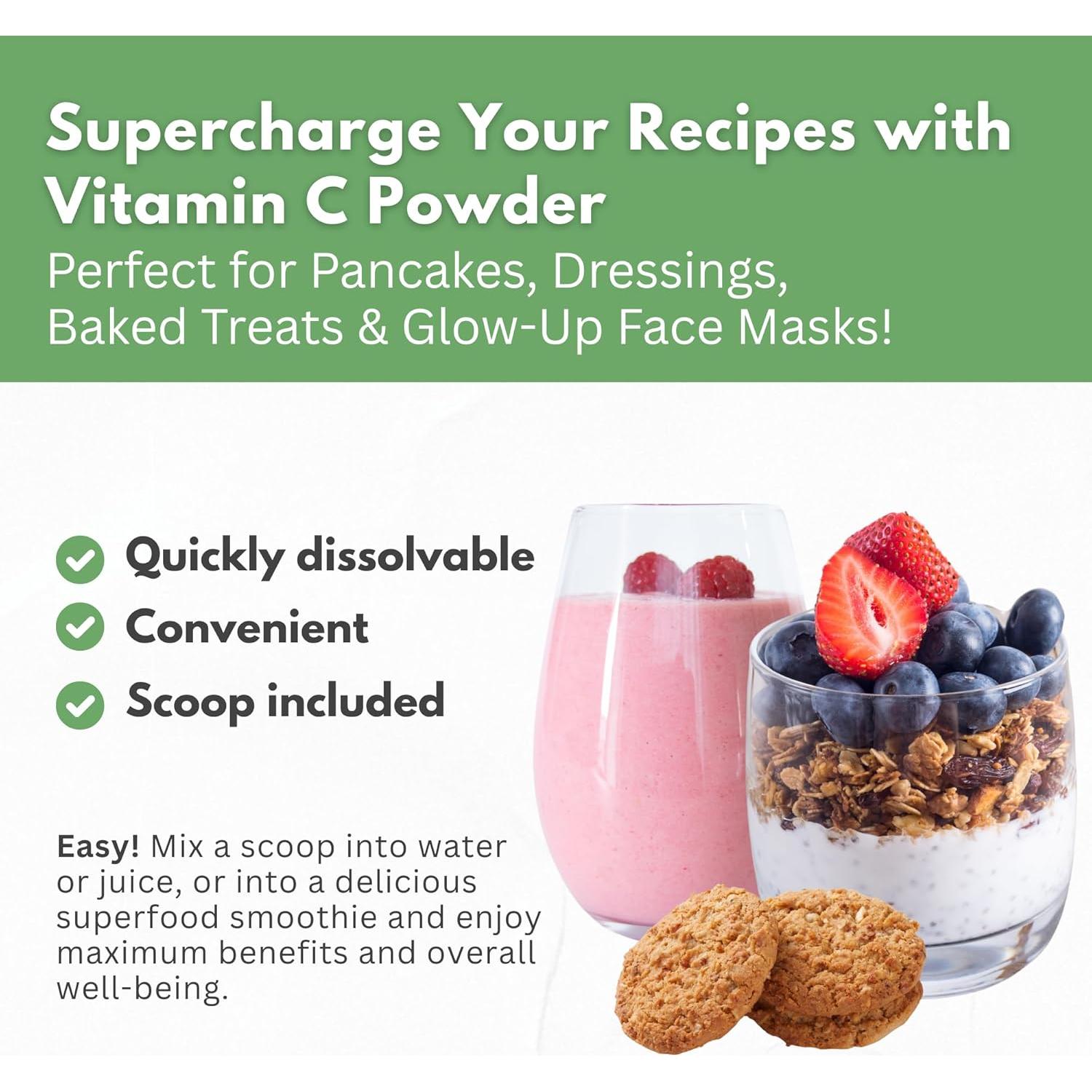 Vitamina C Natural en Polvo HCL Herbal Code 90 Porciones