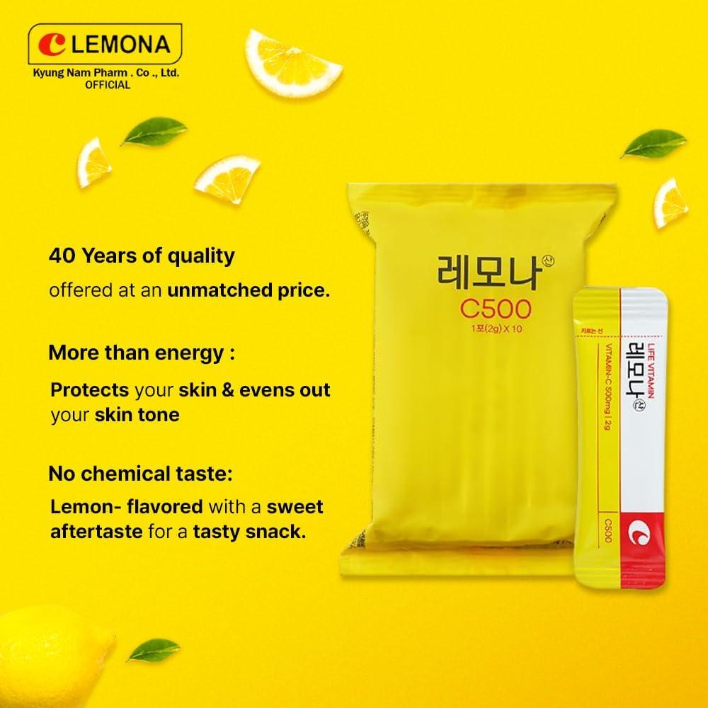 LEMONA Vitamina C 500mg en Polvo - 70 Stick Packs