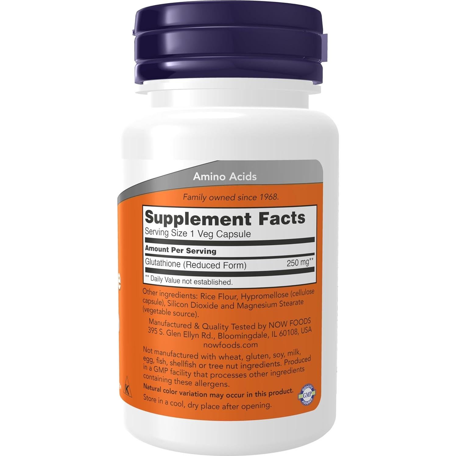 Glutatión 250 mg NOW Foods - 60 Cápsulas Veganas