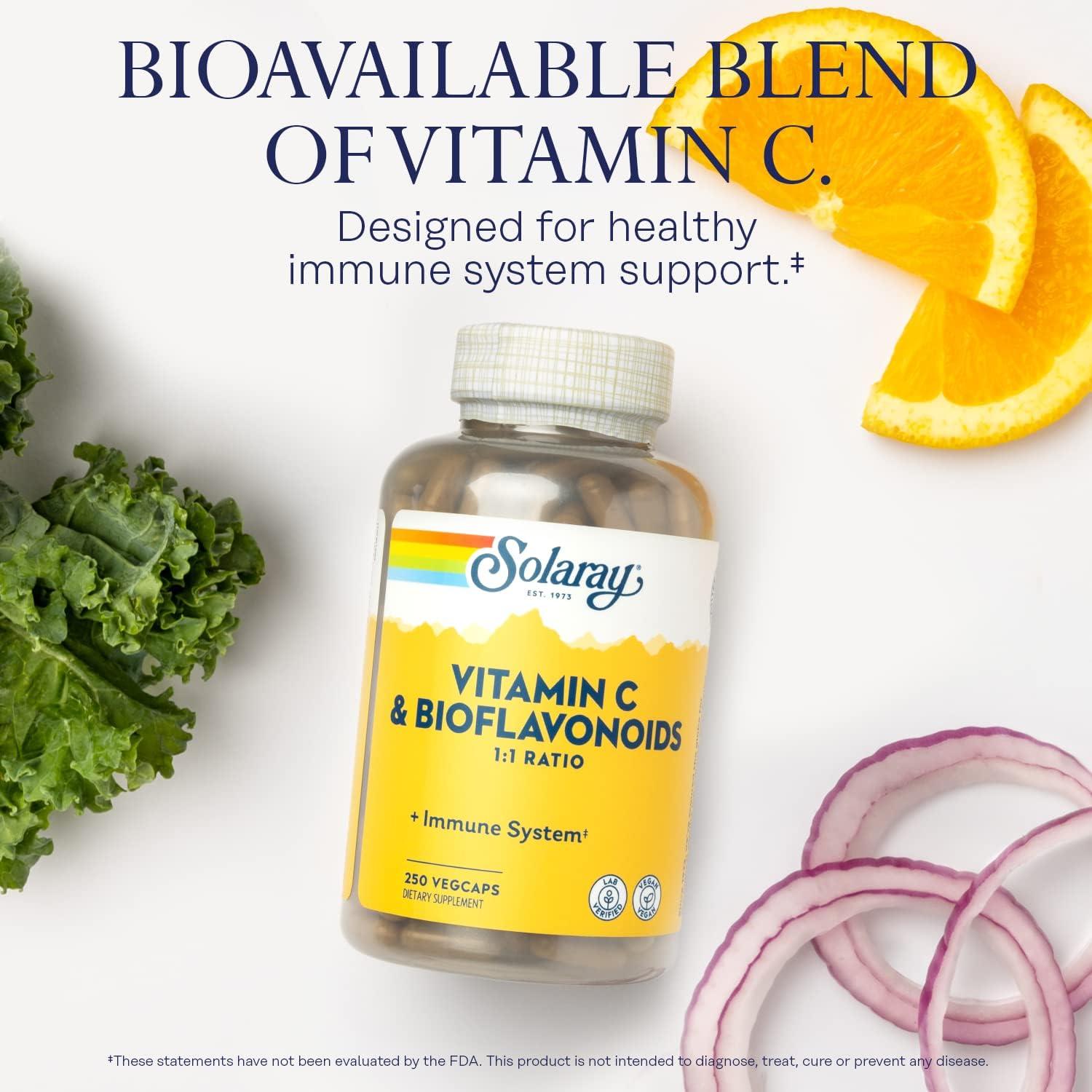 Vitamina C 500mg Solaray con Bioflavonoides 250 VegCaps