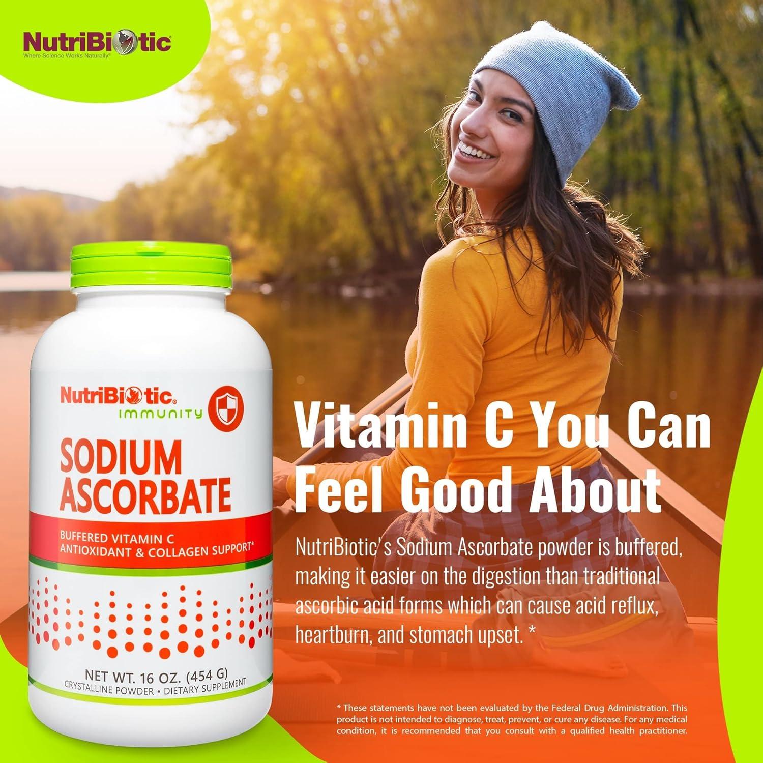 Polvo de Vitamina C Ascorbato Sódico NutriBiotic 453 g