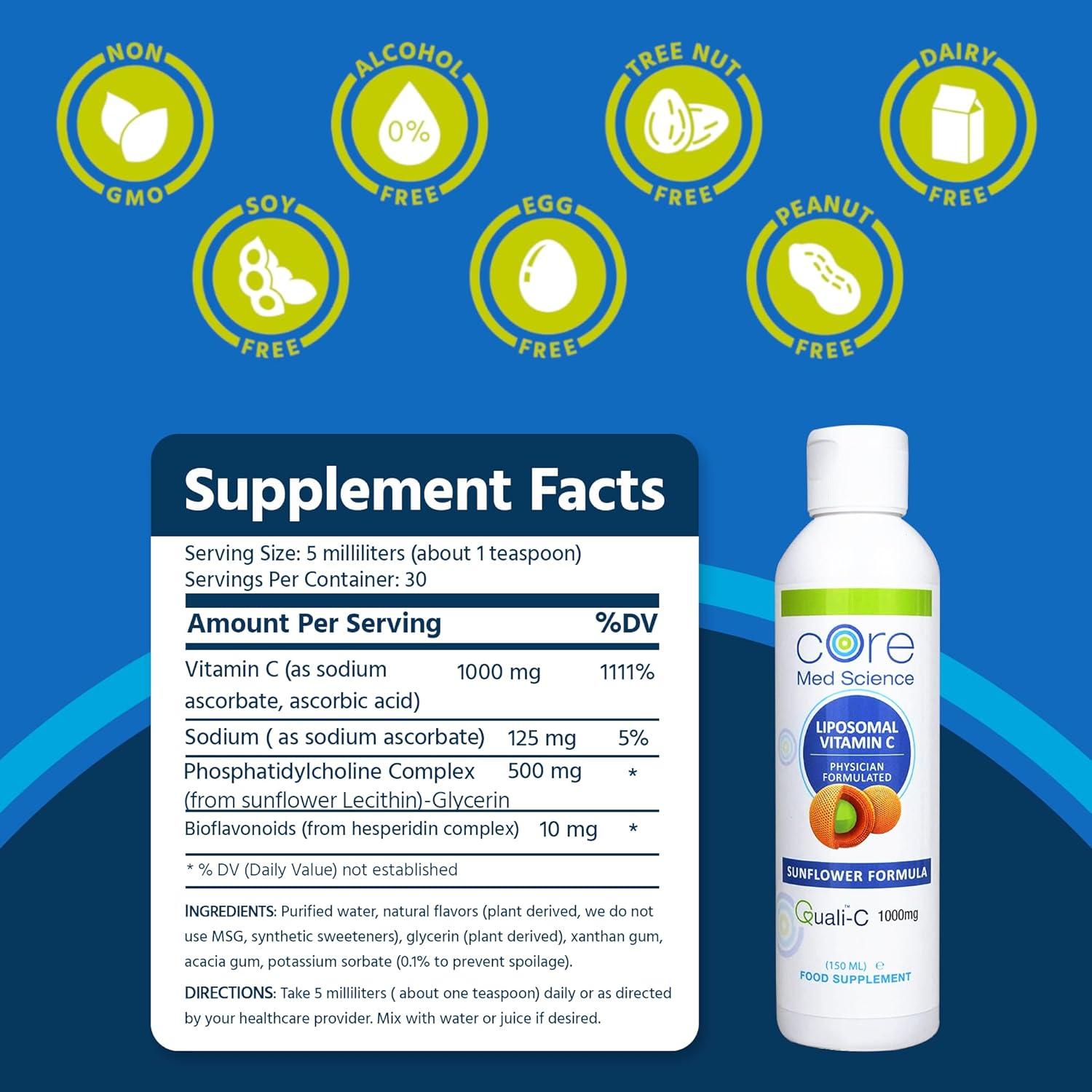 Vitamina C Liposomal 1000mg Core Med Science 148ml Girasol