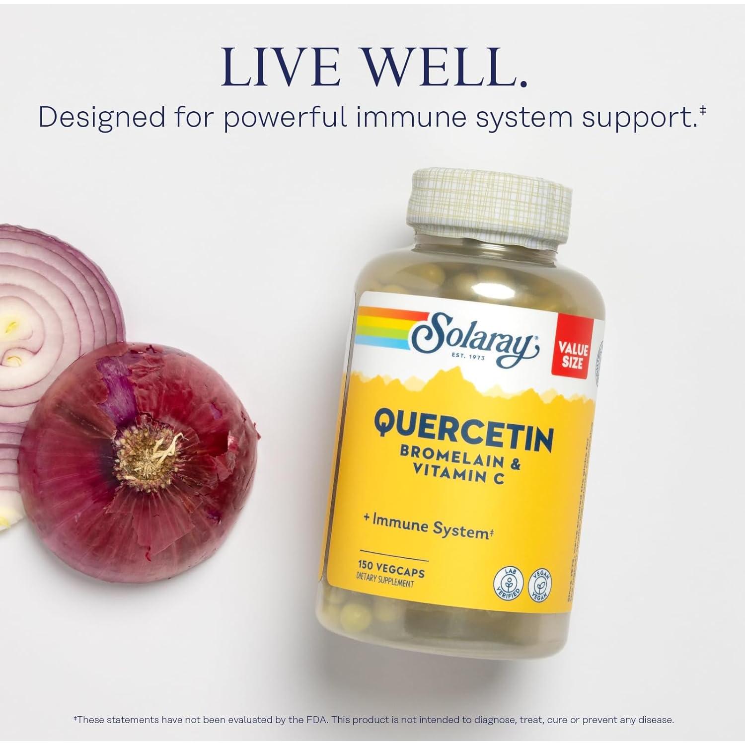 Solaray Quercetina 500mg + Bromelaina 50mg + Vitamina C 1235mg - 150 VegCaps