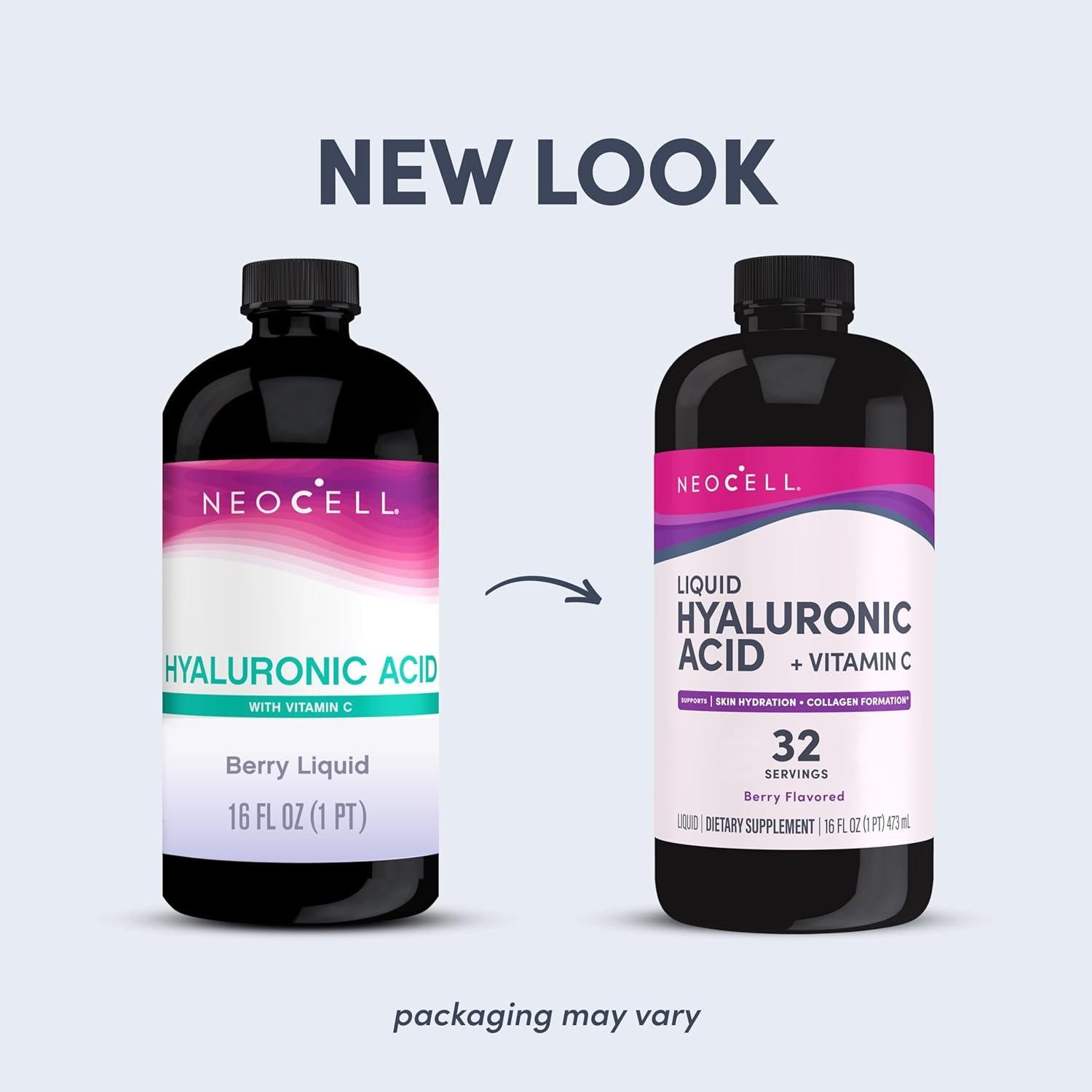 NeoCell Ácido Hialurónico Líquido 473 ml con Vitamina C y Baya