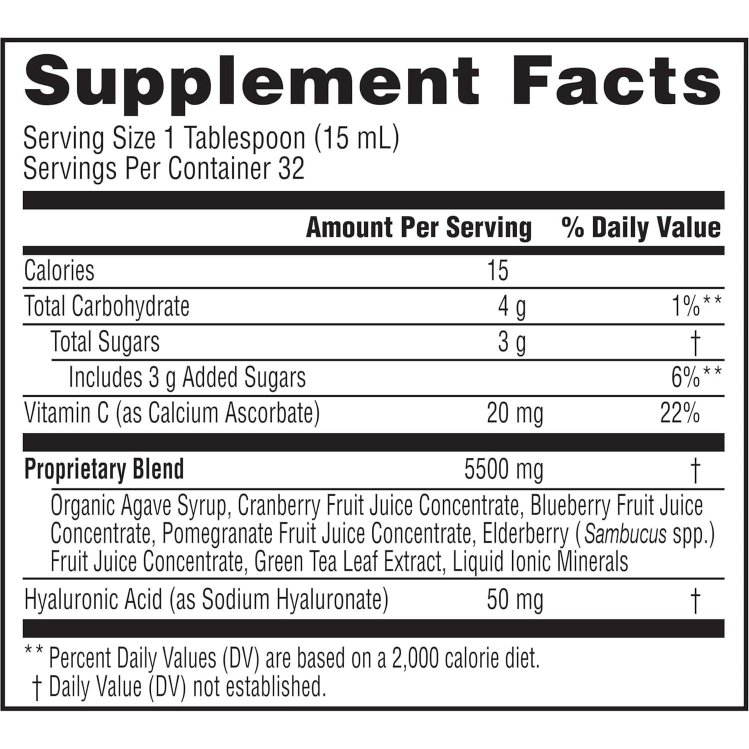 NeoCell Ácido Hialurónico Líquido 473 ml con Vitamina C y Baya