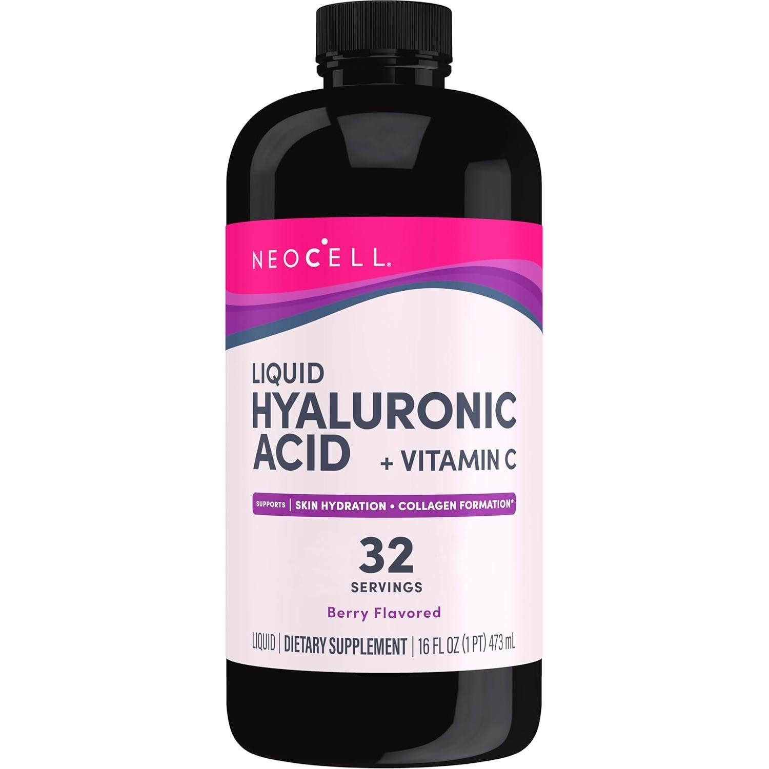 NeoCell Ácido Hialurónico Líquido 473 ml con Vitamina C y Baya