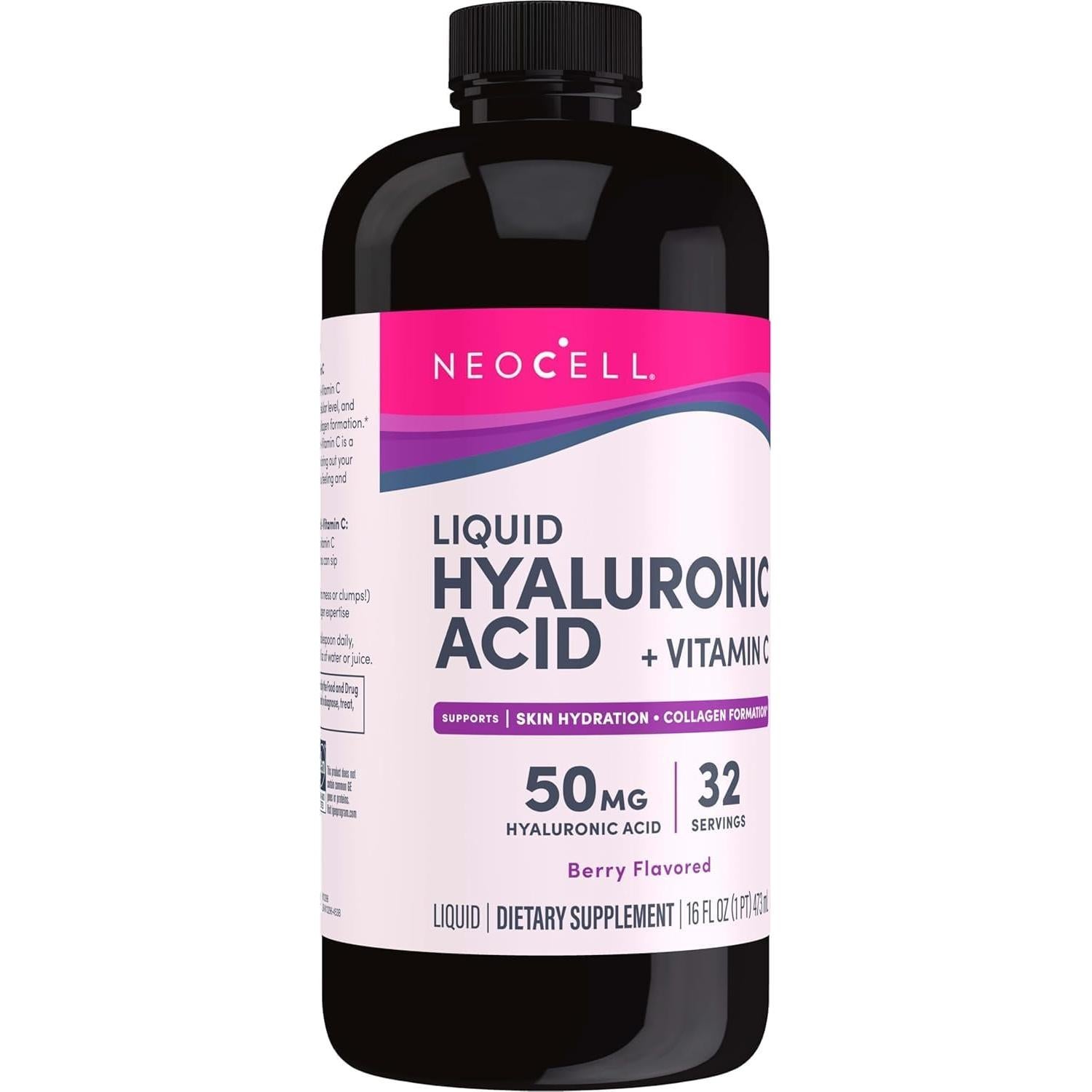 NeoCell Ácido Hialurónico Líquido 473 ml con Vitamina C y Baya