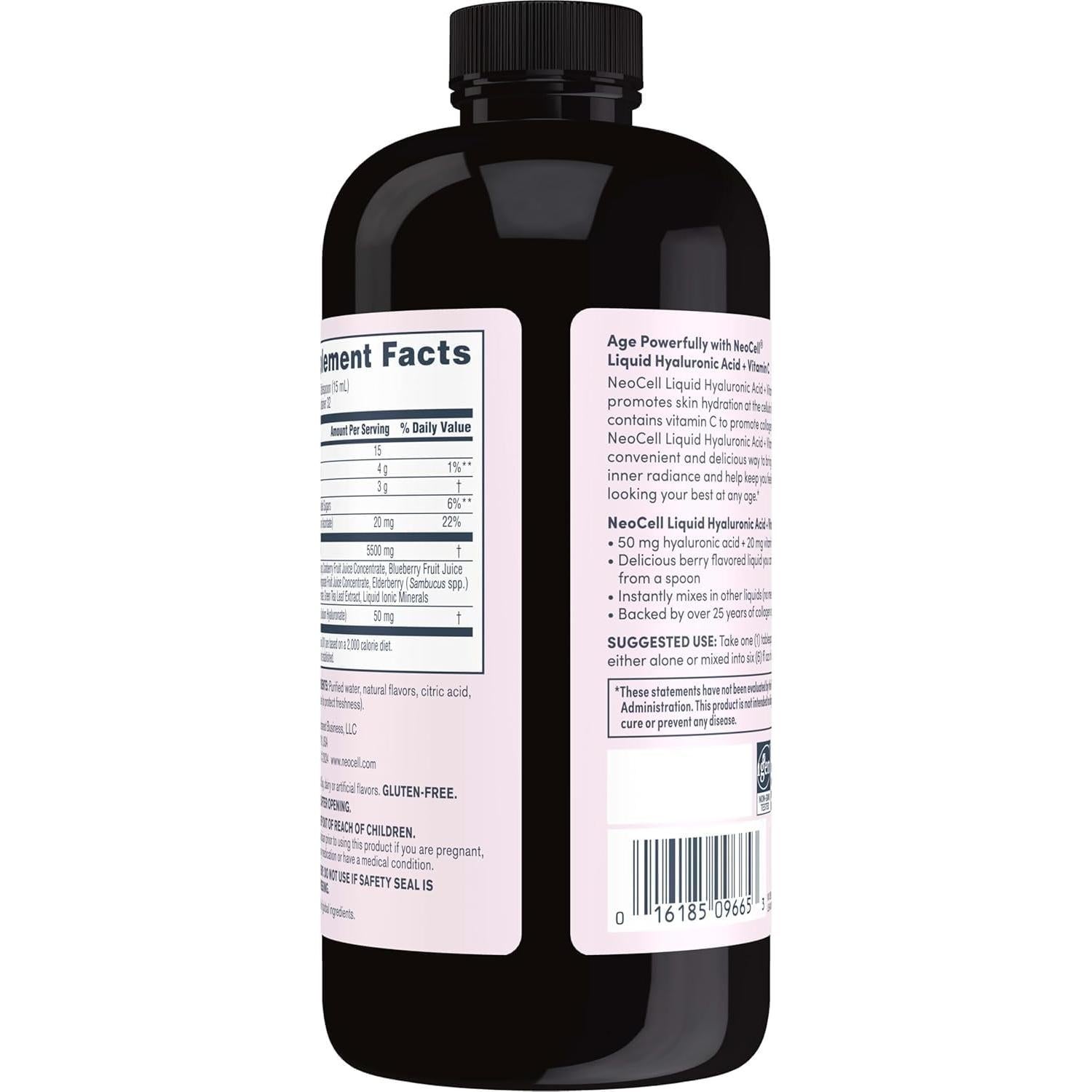 NeoCell Ácido Hialurónico Líquido 473 ml con Vitamina C y Baya