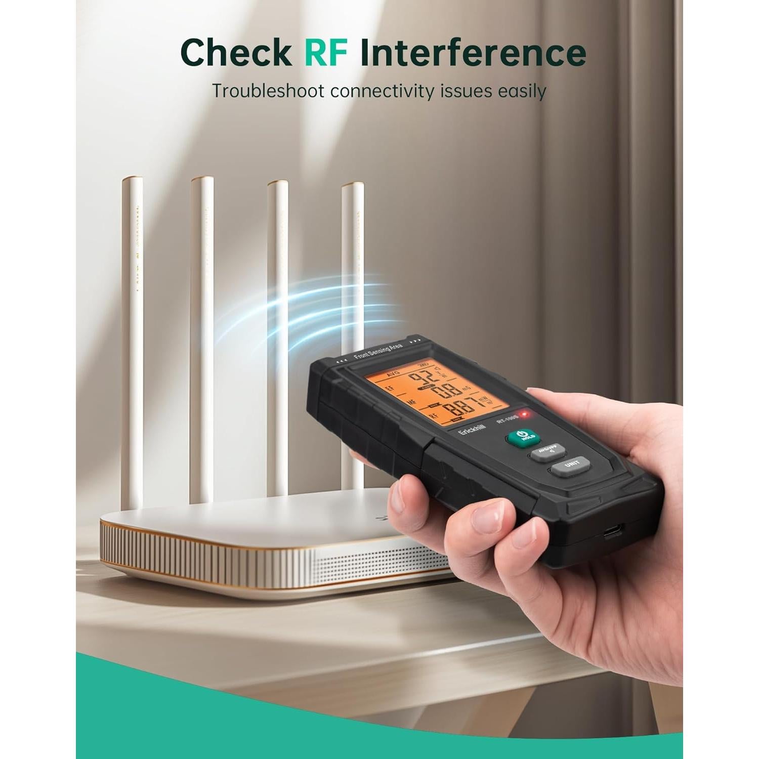 Detector EMF 3 en 1 ERICKHILL RT-100S Carga Tipo-C