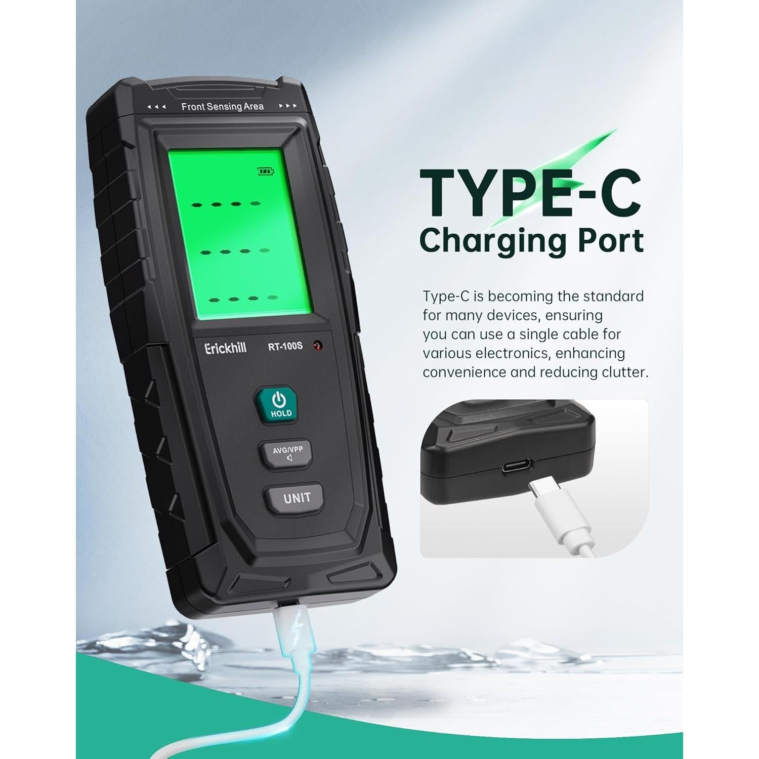 Detector EMF 3 en 1 ERICKHILL RT-100S Carga Tipo-C