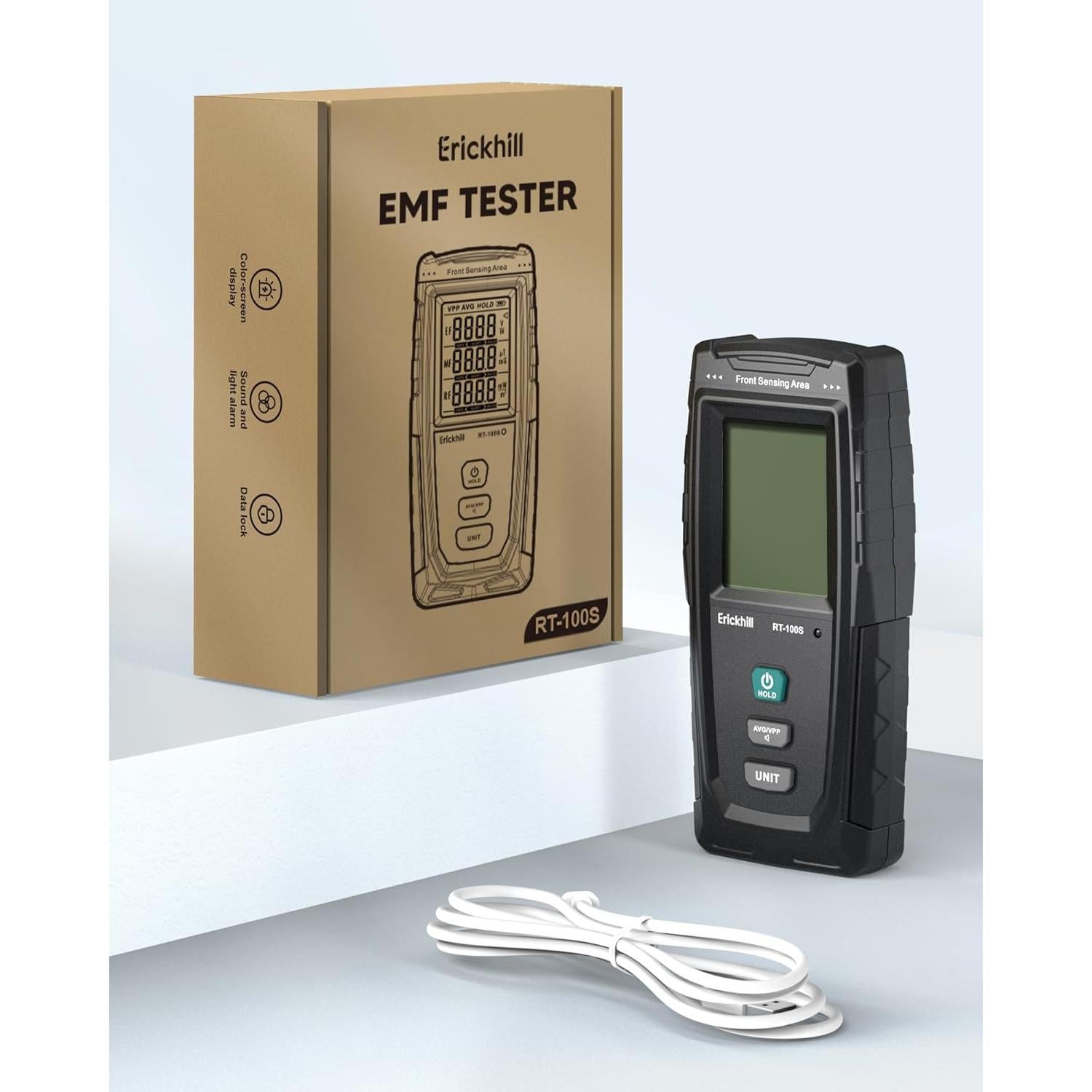 Detector EMF 3 en 1 ERICKHILL RT-100S Carga Tipo-C