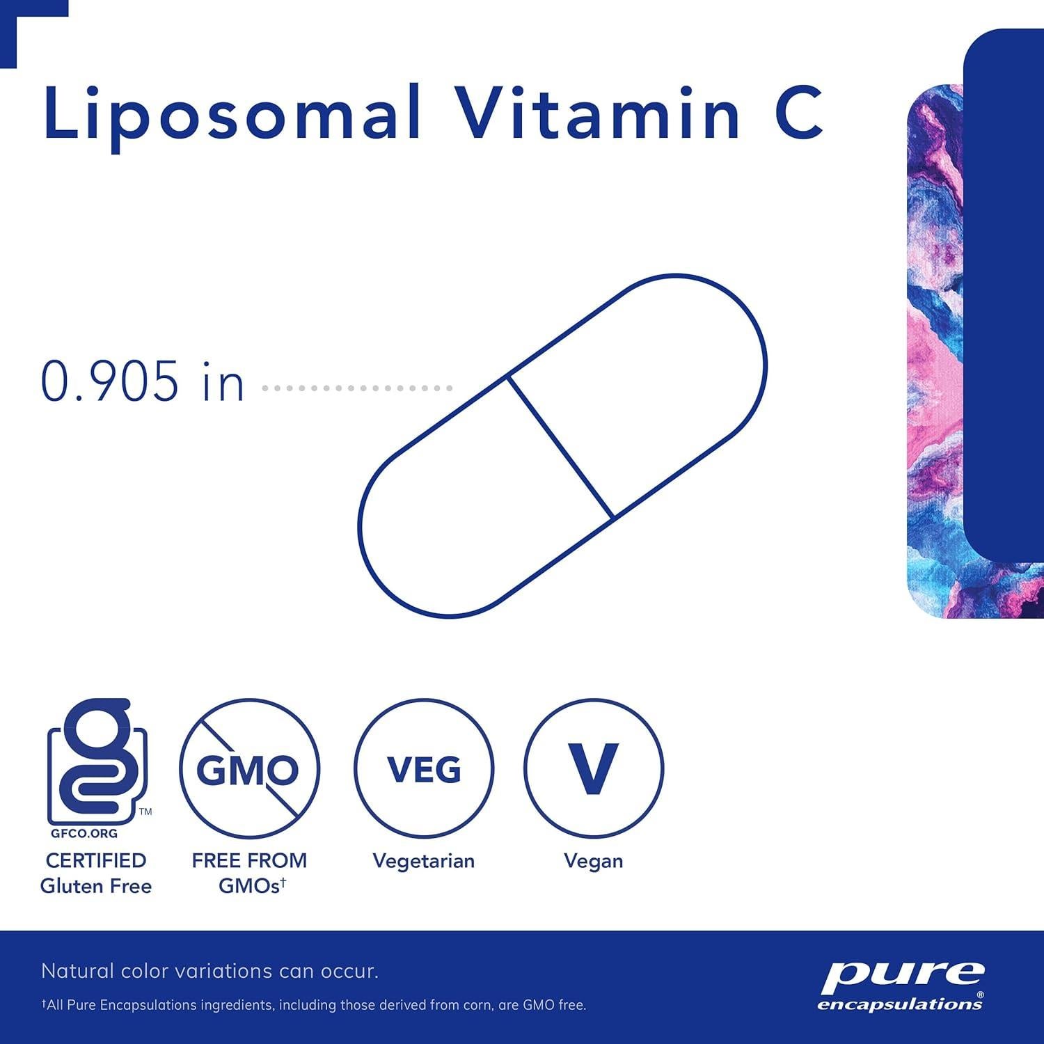 Vitamina C Liposomal Pure Encapsulations - 120 Cápsulas - Soporte Inmunológico