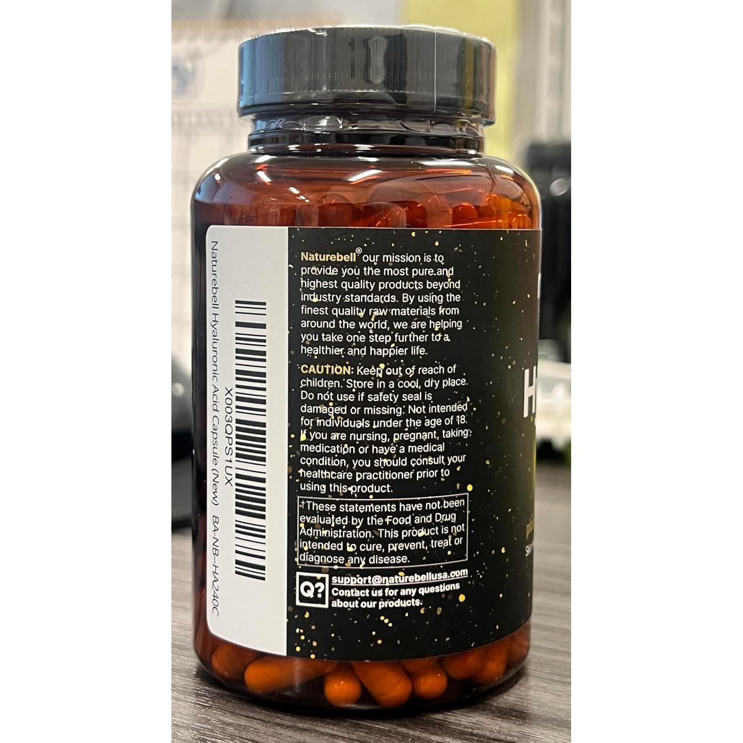 Suplemento Ácido Hialurónico NatureBell 250mg 240 Cápsulas