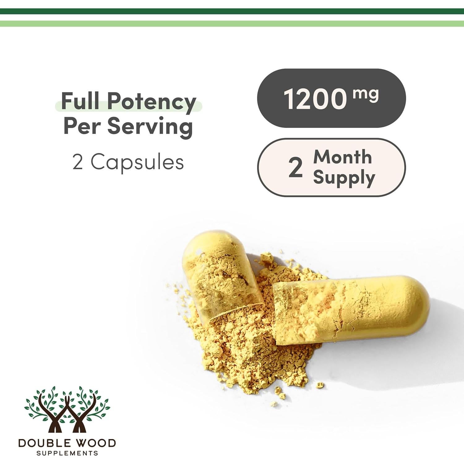 Quercetina con Bromelina 120 Cápsulas Double Wood 1200mg