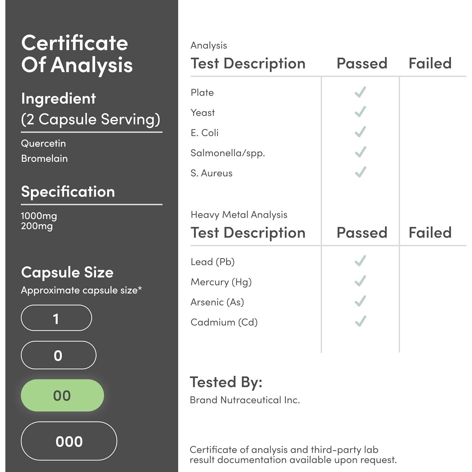 Quercetina con Bromelina 120 Cápsulas Double Wood 1200mg