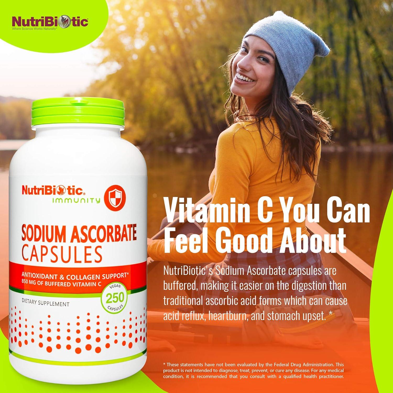 Cápsulas de Vitamina C Buffered NutriBiotic 250 Ct - Vegano
