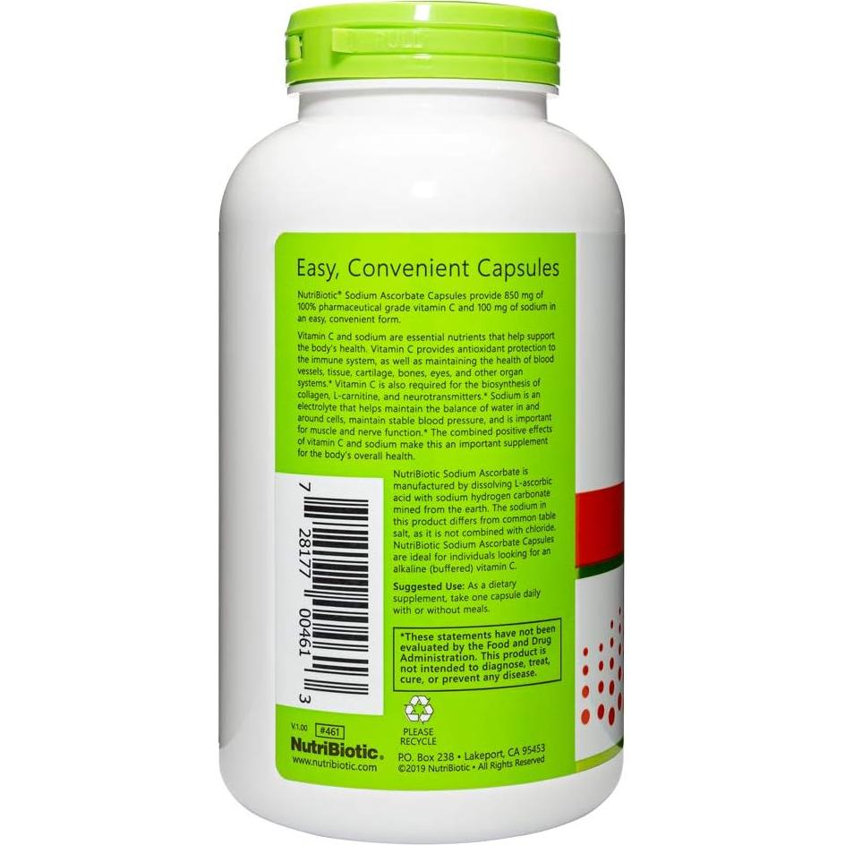 Cápsulas de Vitamina C Buffered NutriBiotic 250 Ct - Vegano