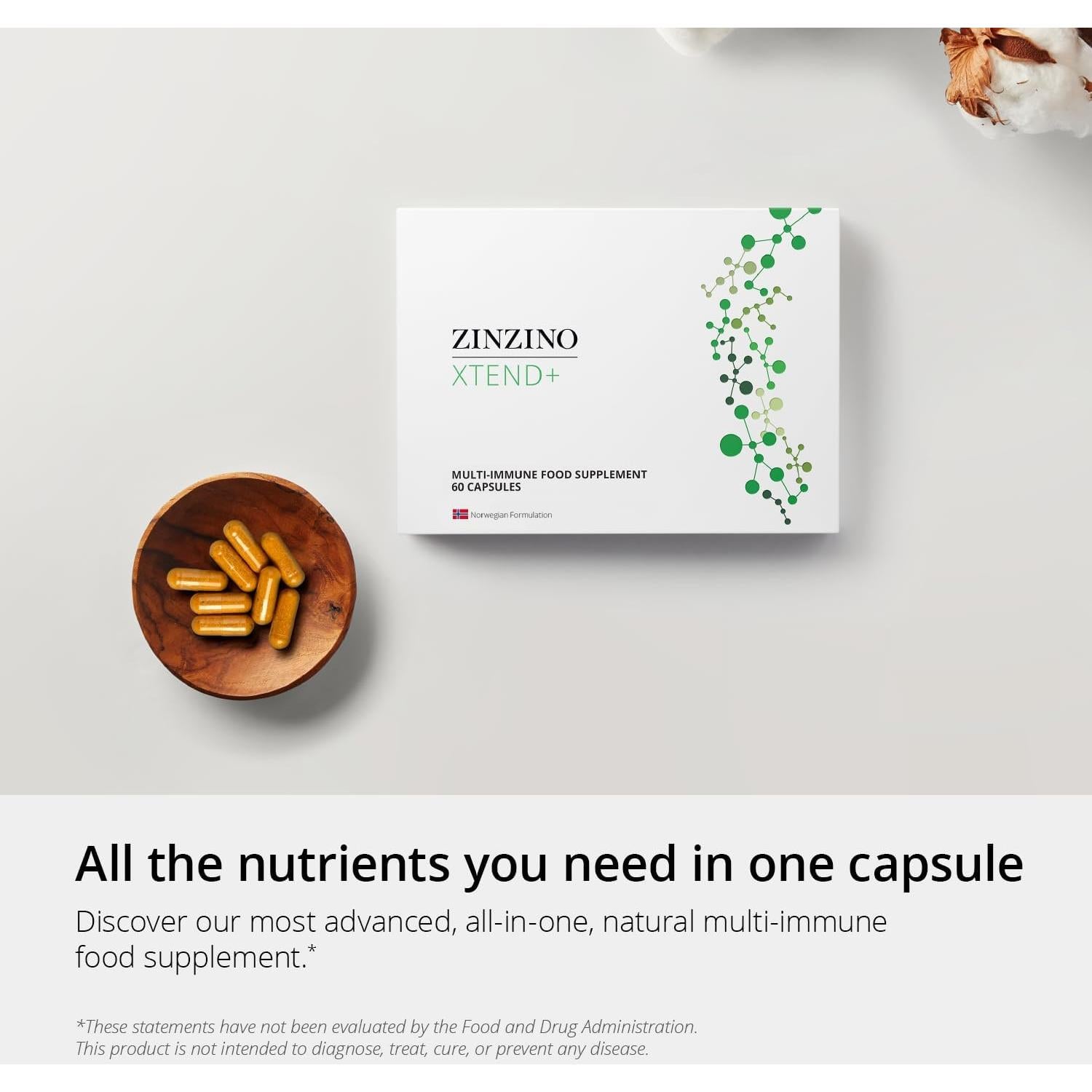 Suplemento Inmunológico Xtend+ Zinzino - 60 Cápsulas Veganas