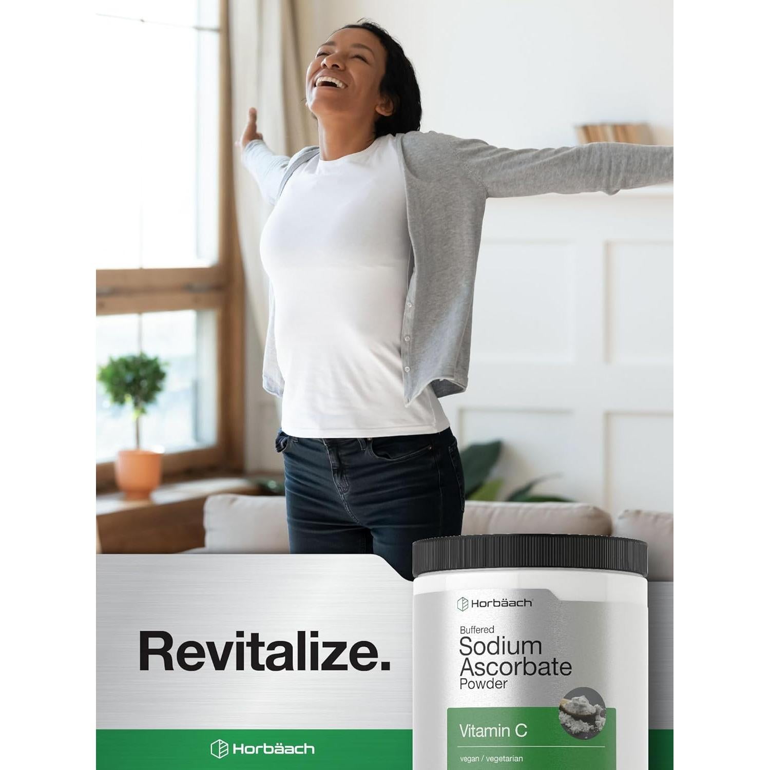 Polvo de Ascorbato de Sodio Horbaach | 453.6 g | Vitamina C Vegana