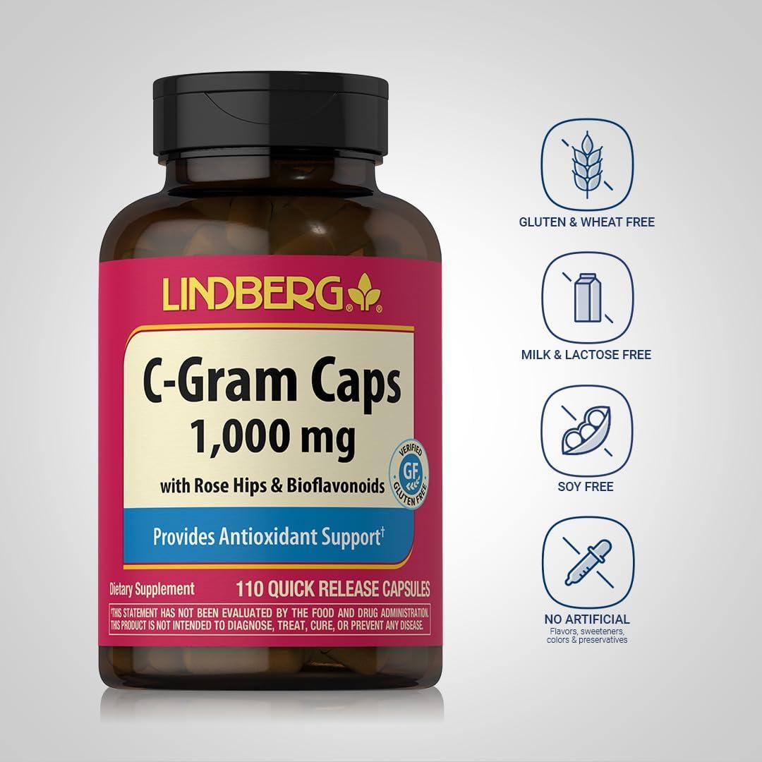 Vitamina C 1000mg Lindberg | 110 Cápsulas con Bioflavonoides