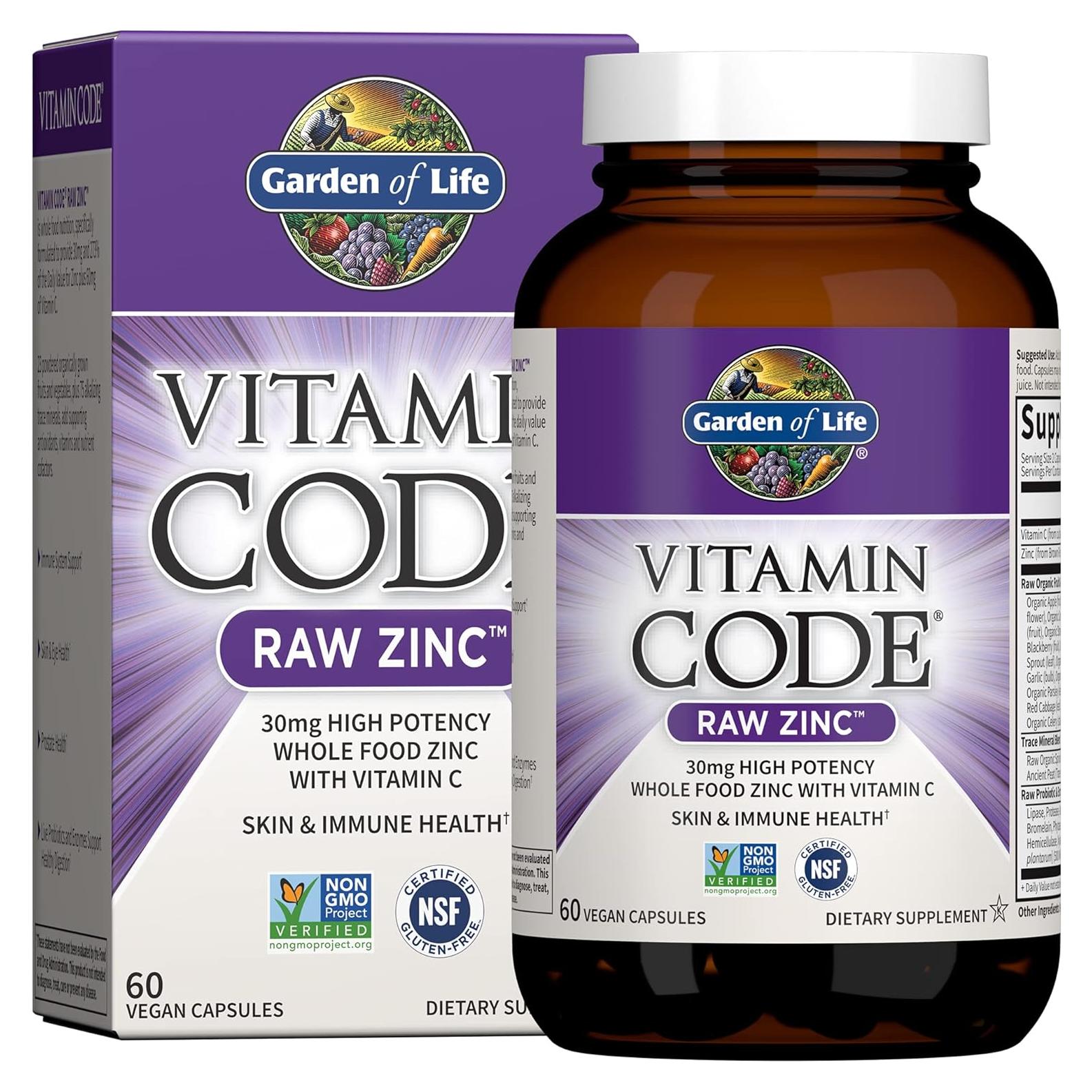 Suplemento Zinc 30mg + Algas Marinas Kelp 150mcg - Jardín de Vida