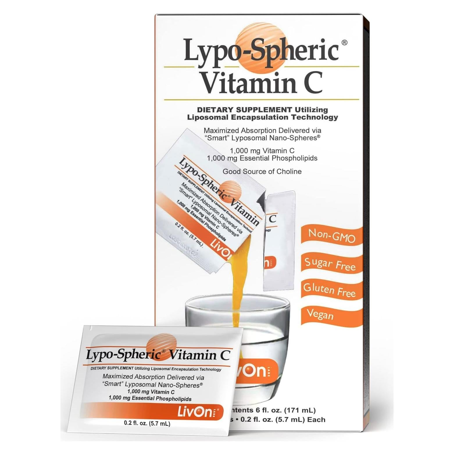 Vitamina C Liposomal LivOn Laboratories 1000 mg - 30 Paquetes